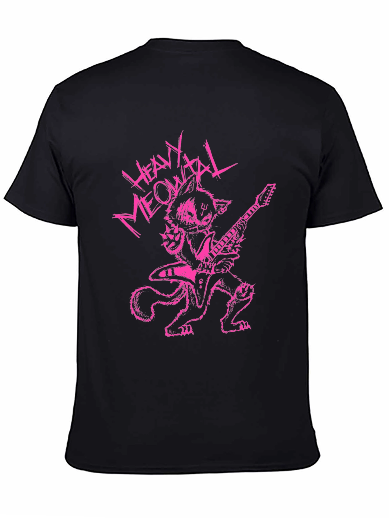 Heavy Meowtal T-Shirt - Rocker Cat Graphic Tee
