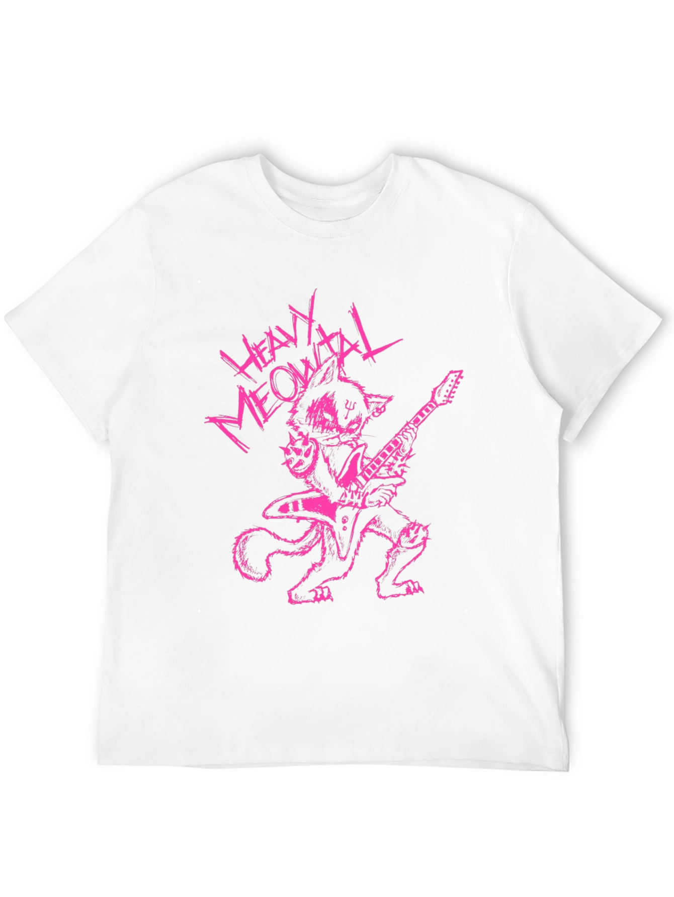 Heavy Meowtal T-Shirt - Rocker Cat Graphic Tee