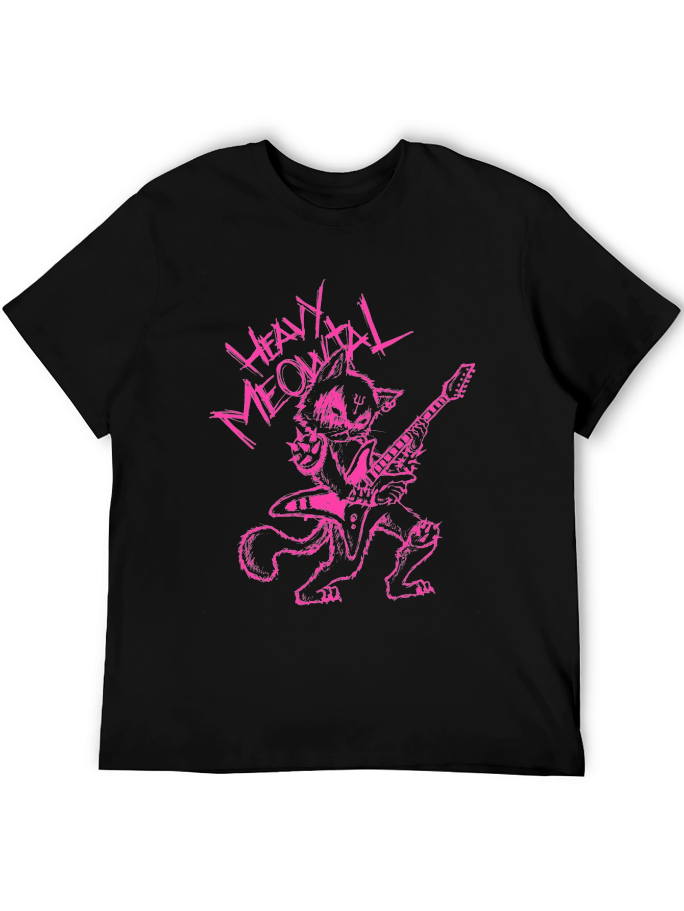 Heavy Meowtal T-Shirt - Rocker Cat Graphic Tee