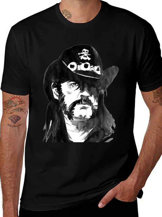 Lemmy Kilmister Graphic Print Black T-Shirt