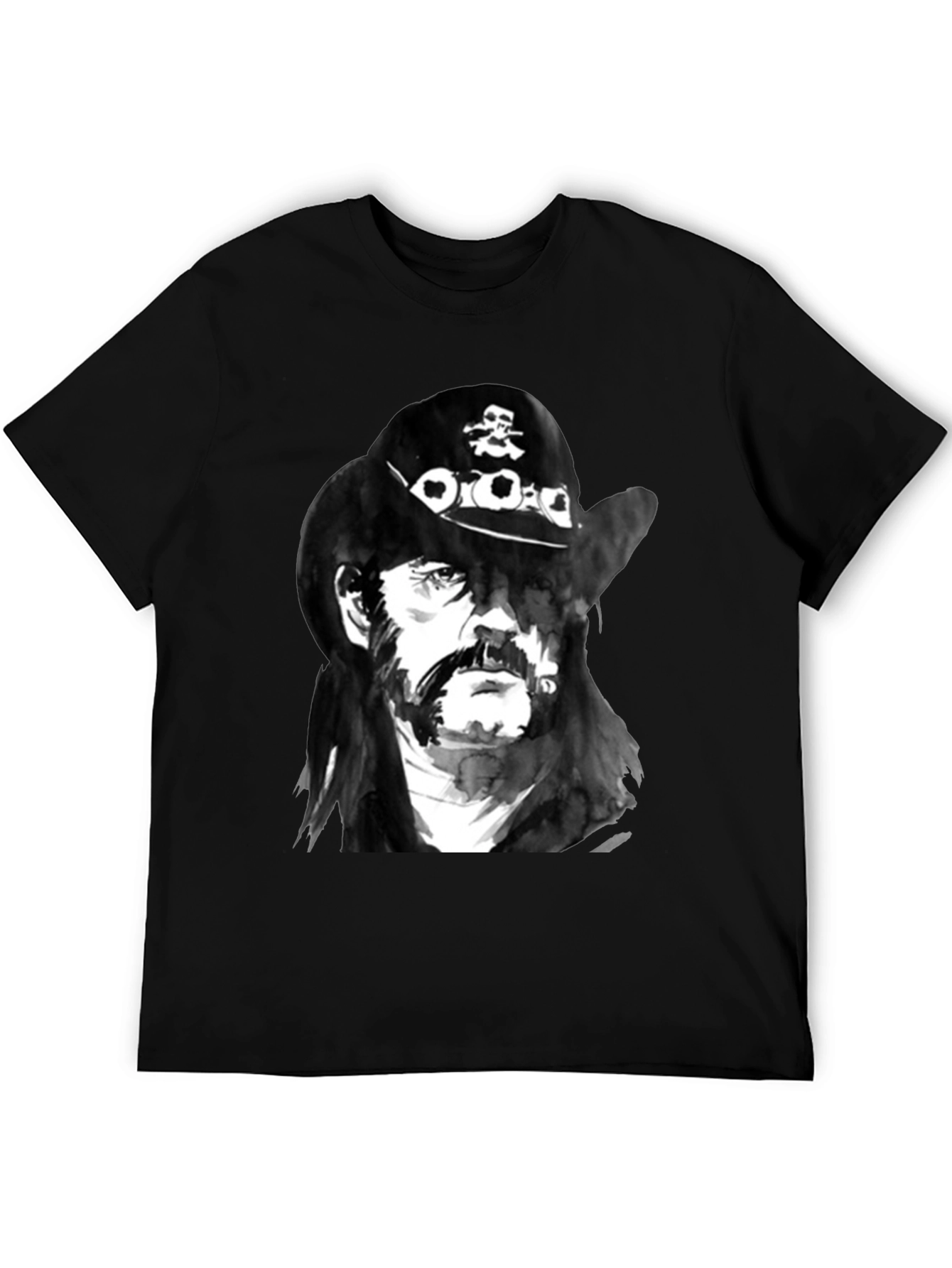 Lemmy Kilmister Graphic Print Black T-Shirt