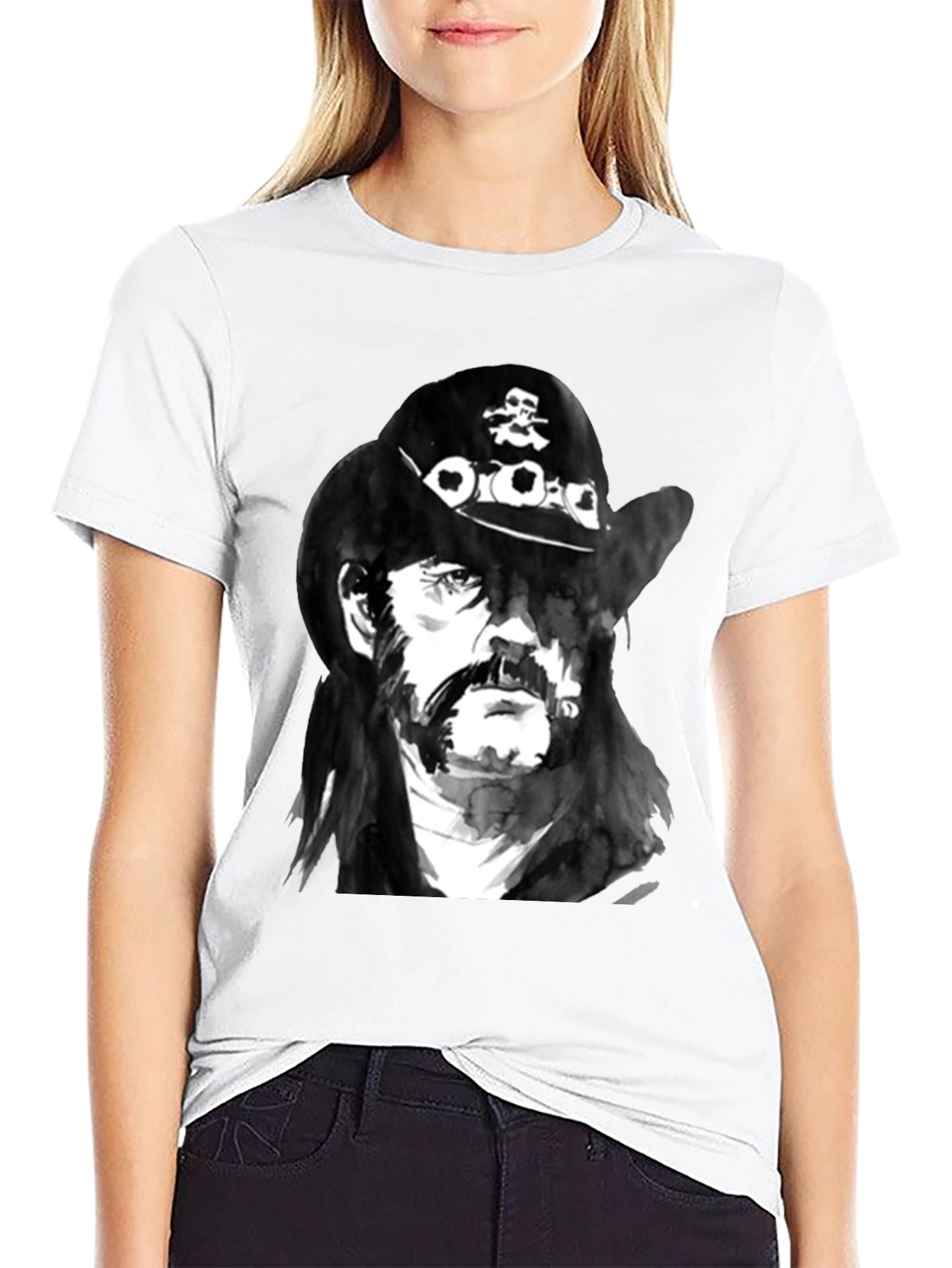 Lemmy Kilmister Graphic Print Black T-Shirt