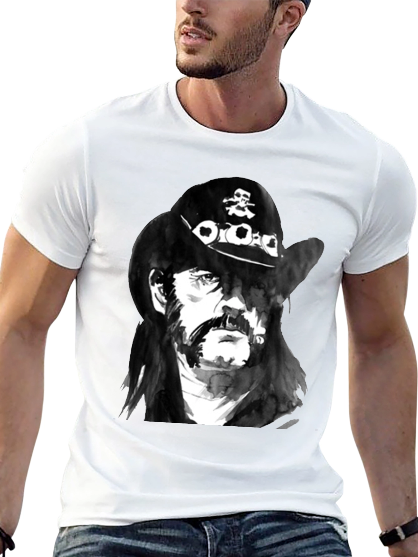 Lemmy Kilmister Graphic Print Black T-Shirt