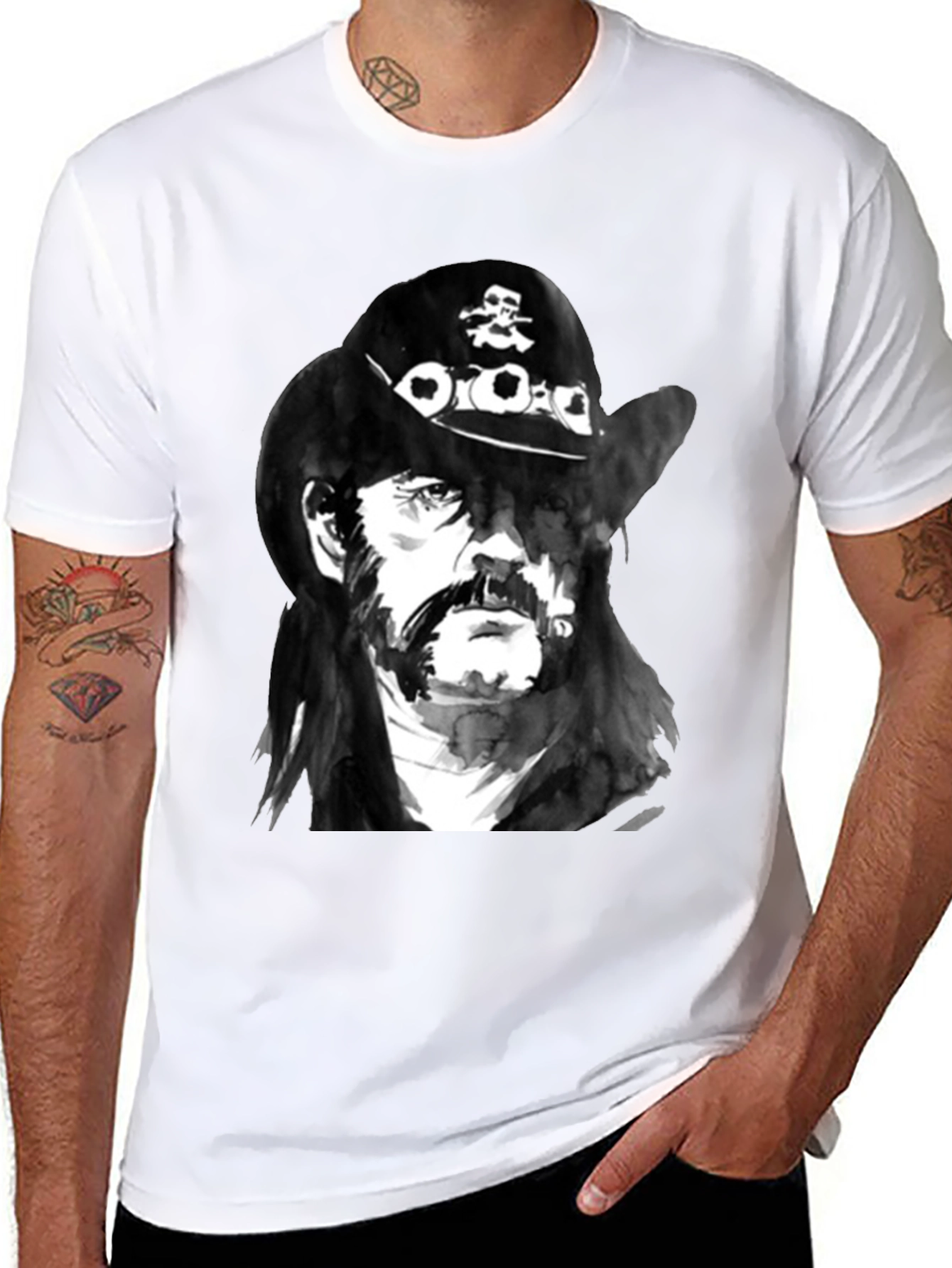 Lemmy Kilmister Graphic Print Black T-Shirt