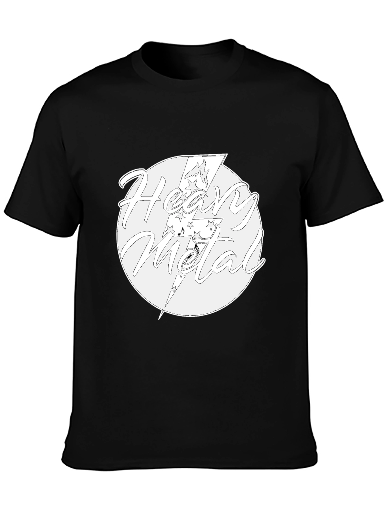 Heavy Metal Graphic Print Black T-Shirt