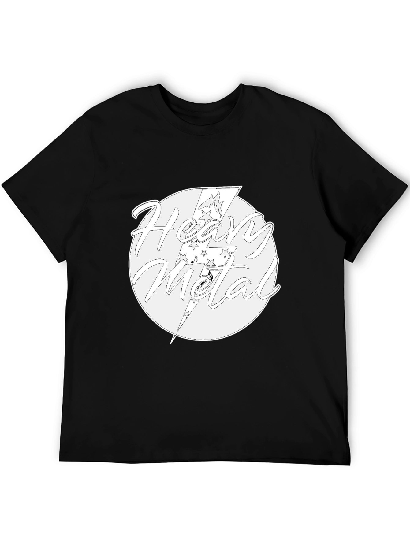 Heavy Metal Graphic Print Black T-Shirt