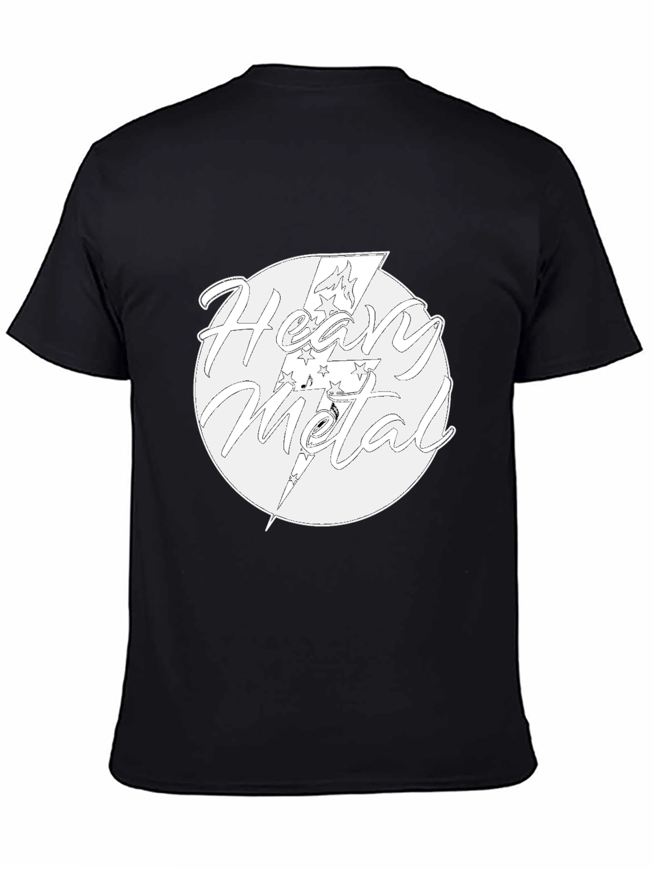 Heavy Metal Graphic Print Black T-Shirt