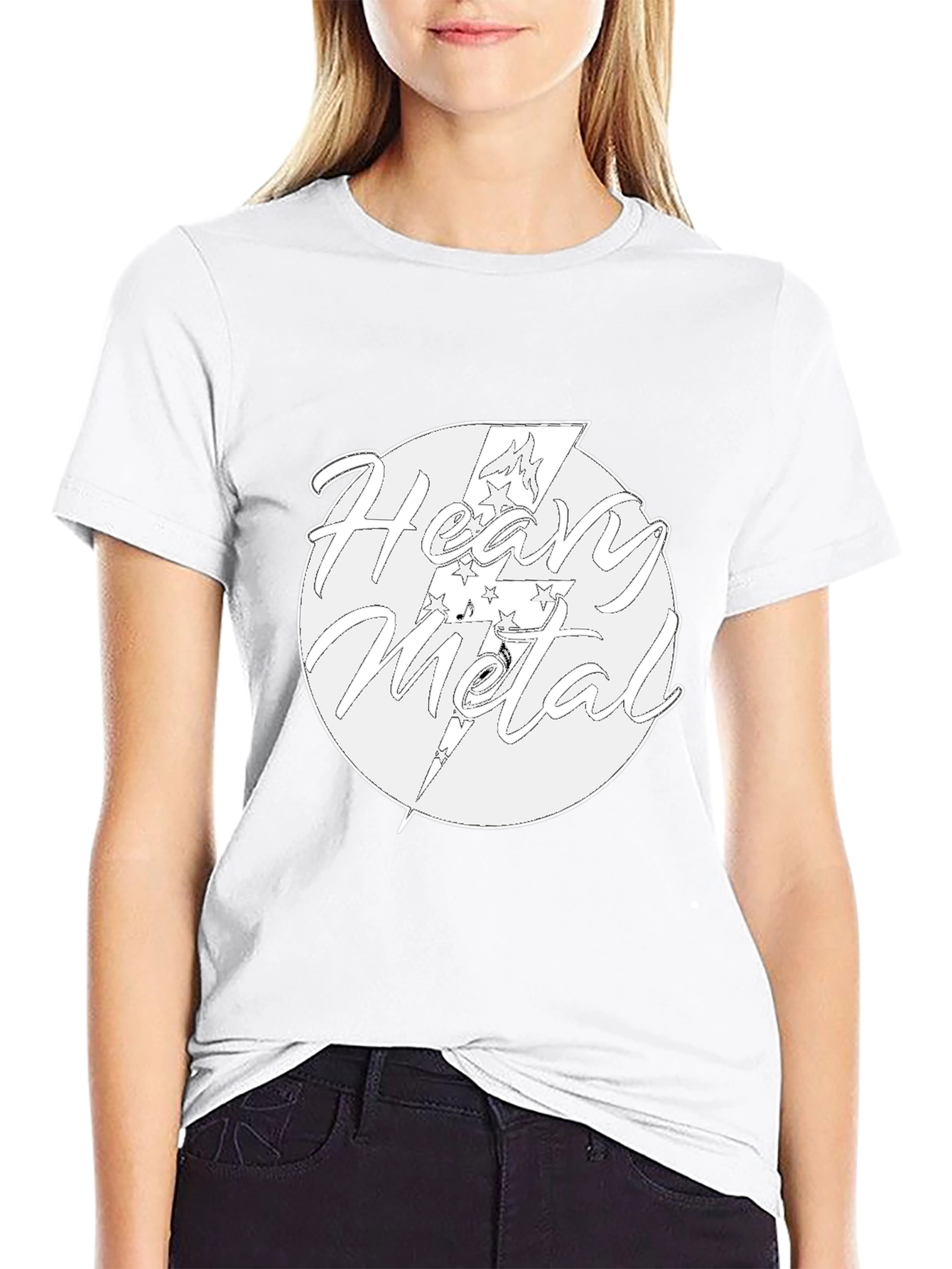 Heavy Metal Graphic Print Black T-Shirt