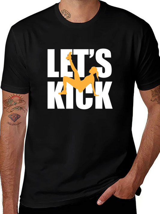 Lets Kick T-Shirt - Black Graphic Tee for Active Women