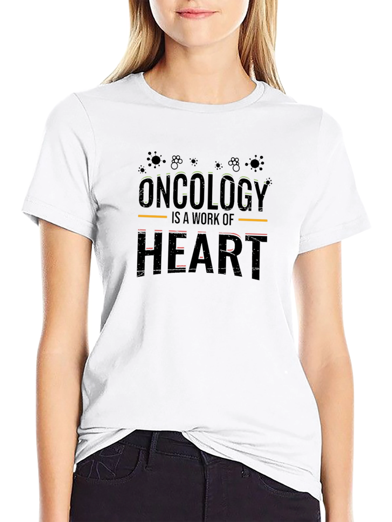 Oncology Is A Work of Heart Black T-Shirt