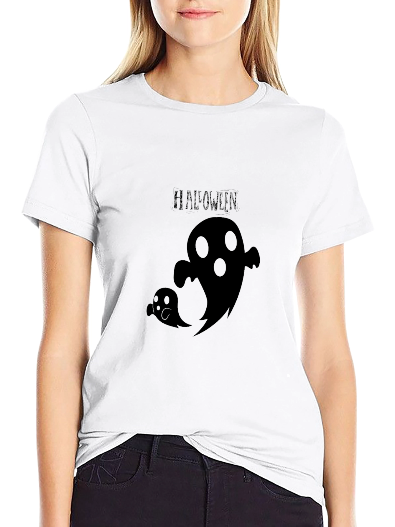 Halloween Ghost Graphic Tee - Spooky Season Shirt