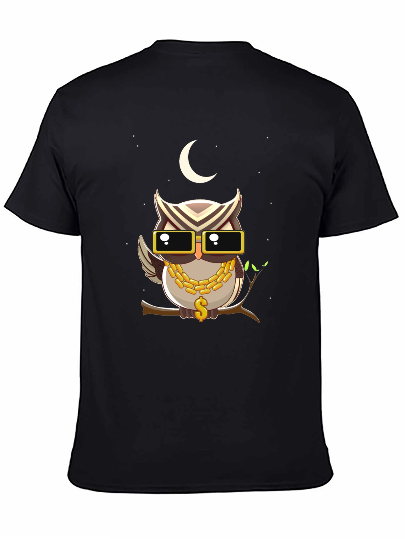 Cool Owl Graphic Tee - Mens Black T-Shirt