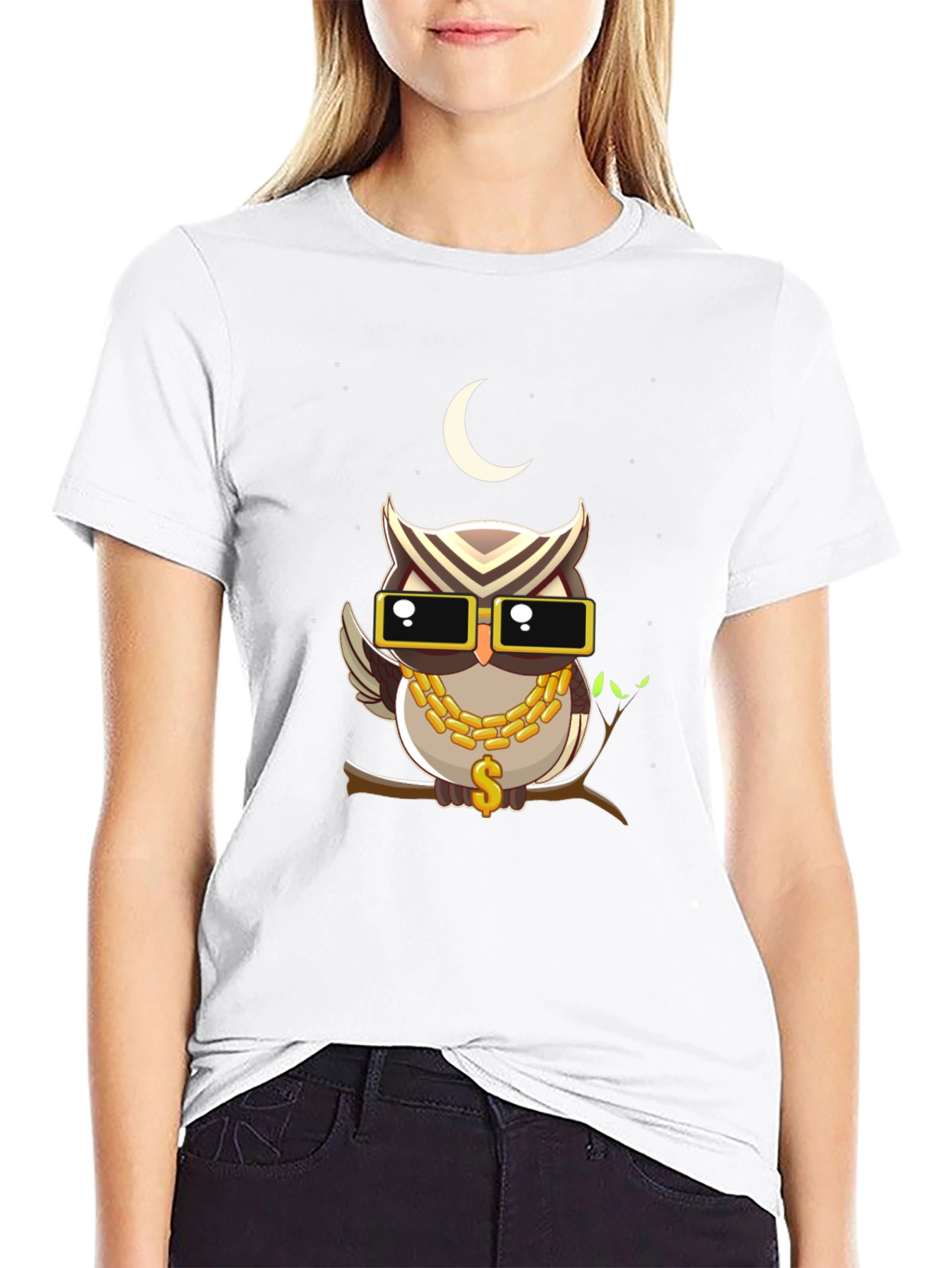 Cool Owl Graphic Tee - Mens Black T-Shirt