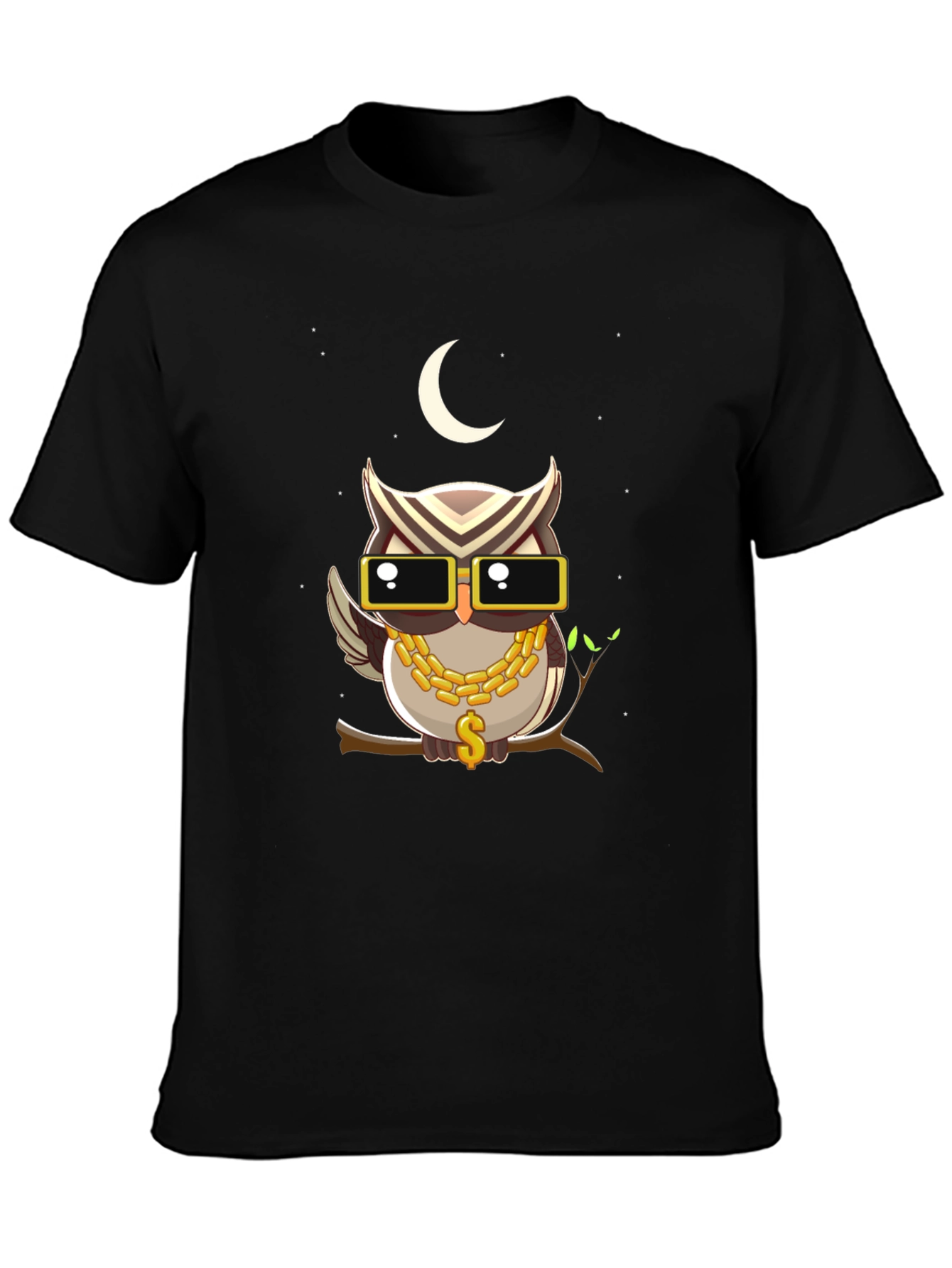 Cool Owl Graphic Tee - Mens Black T-Shirt