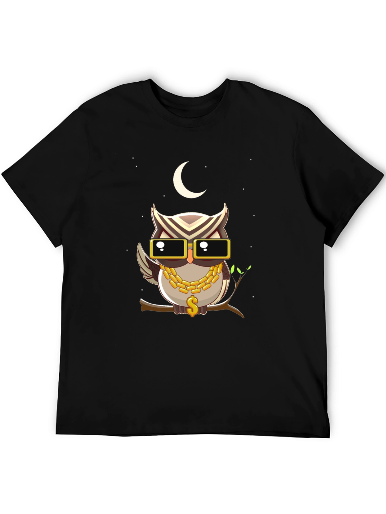 Cool Owl Graphic Tee - Mens Black T-Shirt