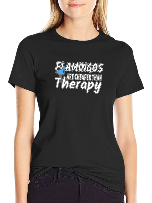 Funny Flamingo Therapy T-Shirt - Quirky Graphic Tee