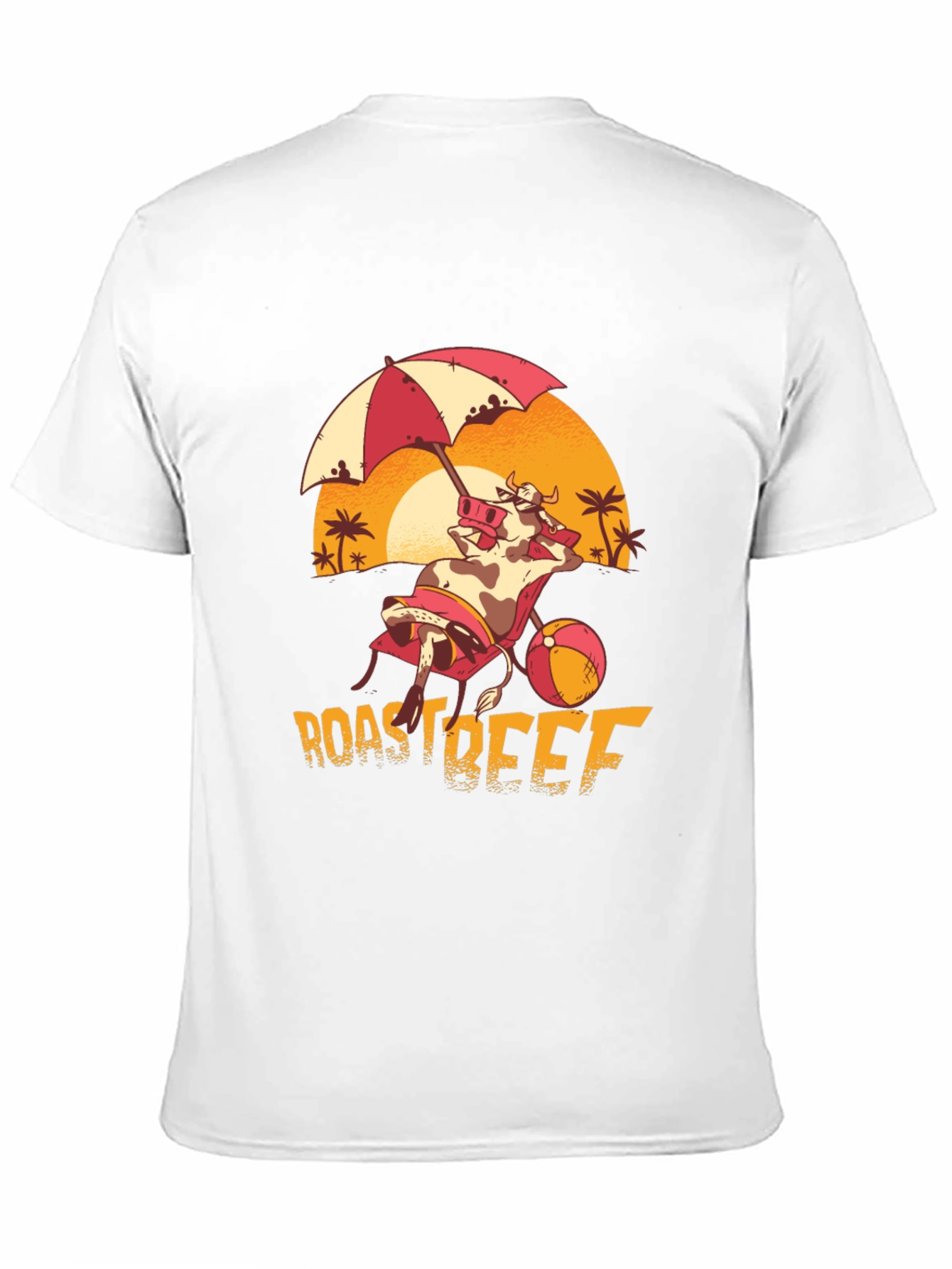 Roast Beef Beach Cow Black T-Shirt
