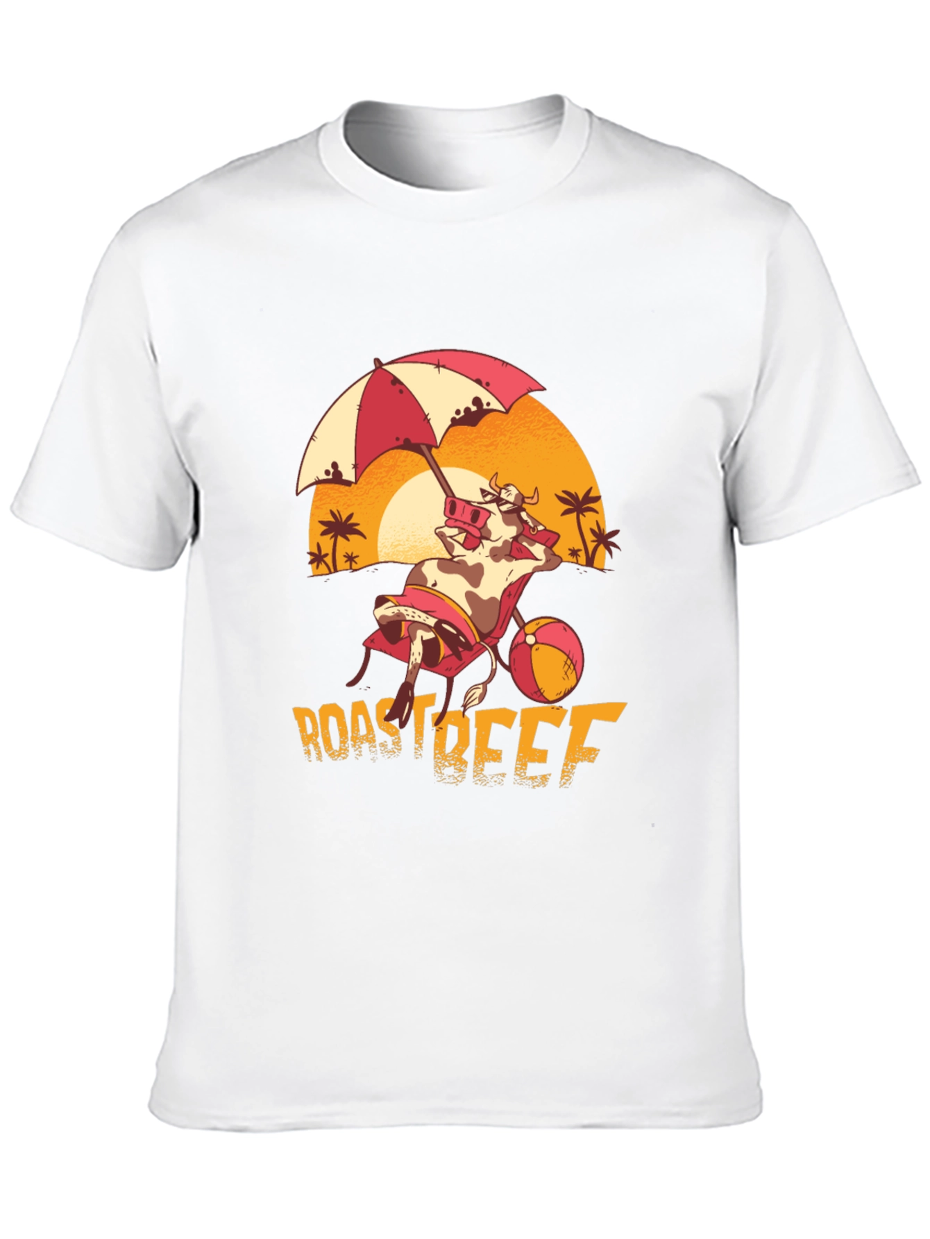 Roast Beef Beach Cow Black T-Shirt