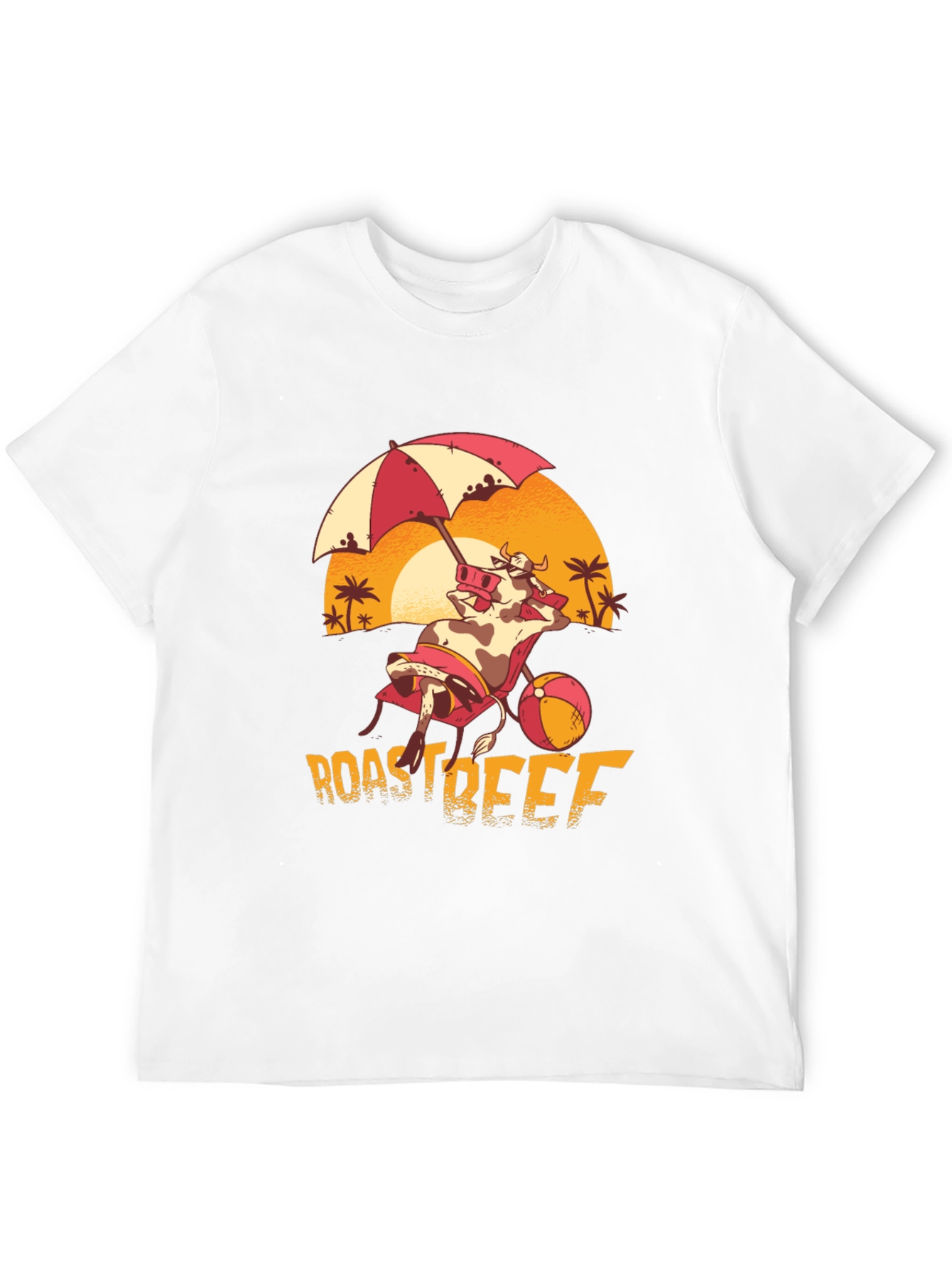 Roast Beef Beach Cow Black T-Shirt