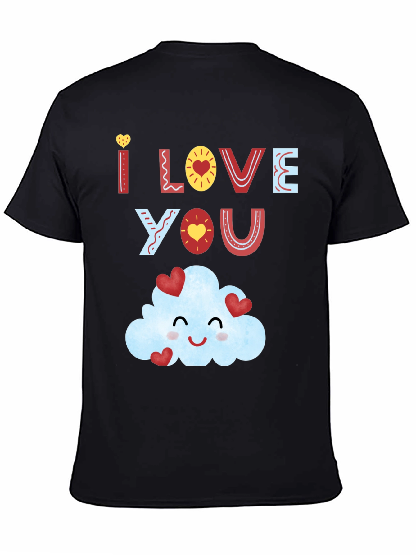 I Love You Cloud T-Shirt - Mens Black Tee