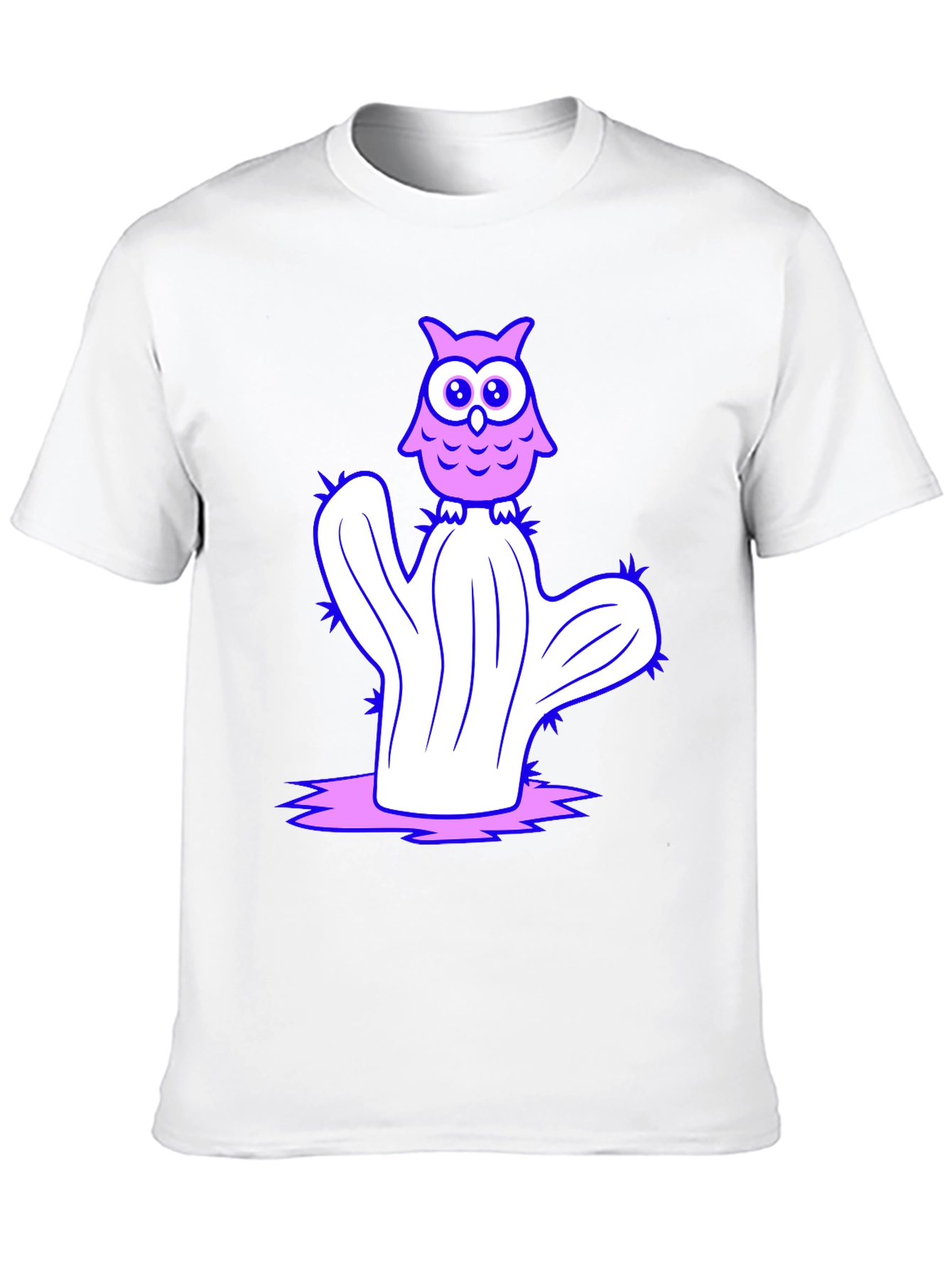 Owl on Cactus Graphic T-Shirt - Black