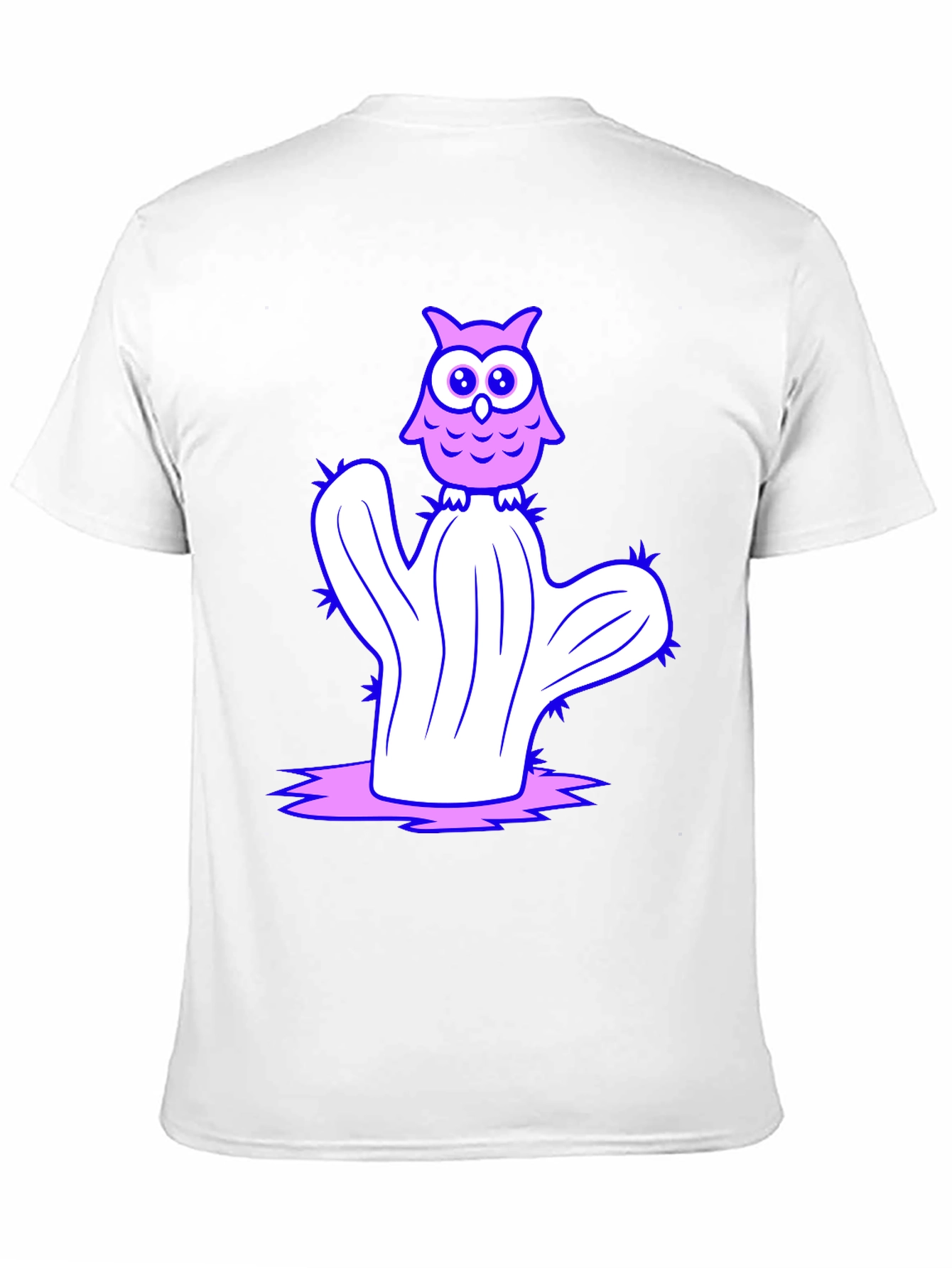 Owl on Cactus Graphic T-Shirt - Black