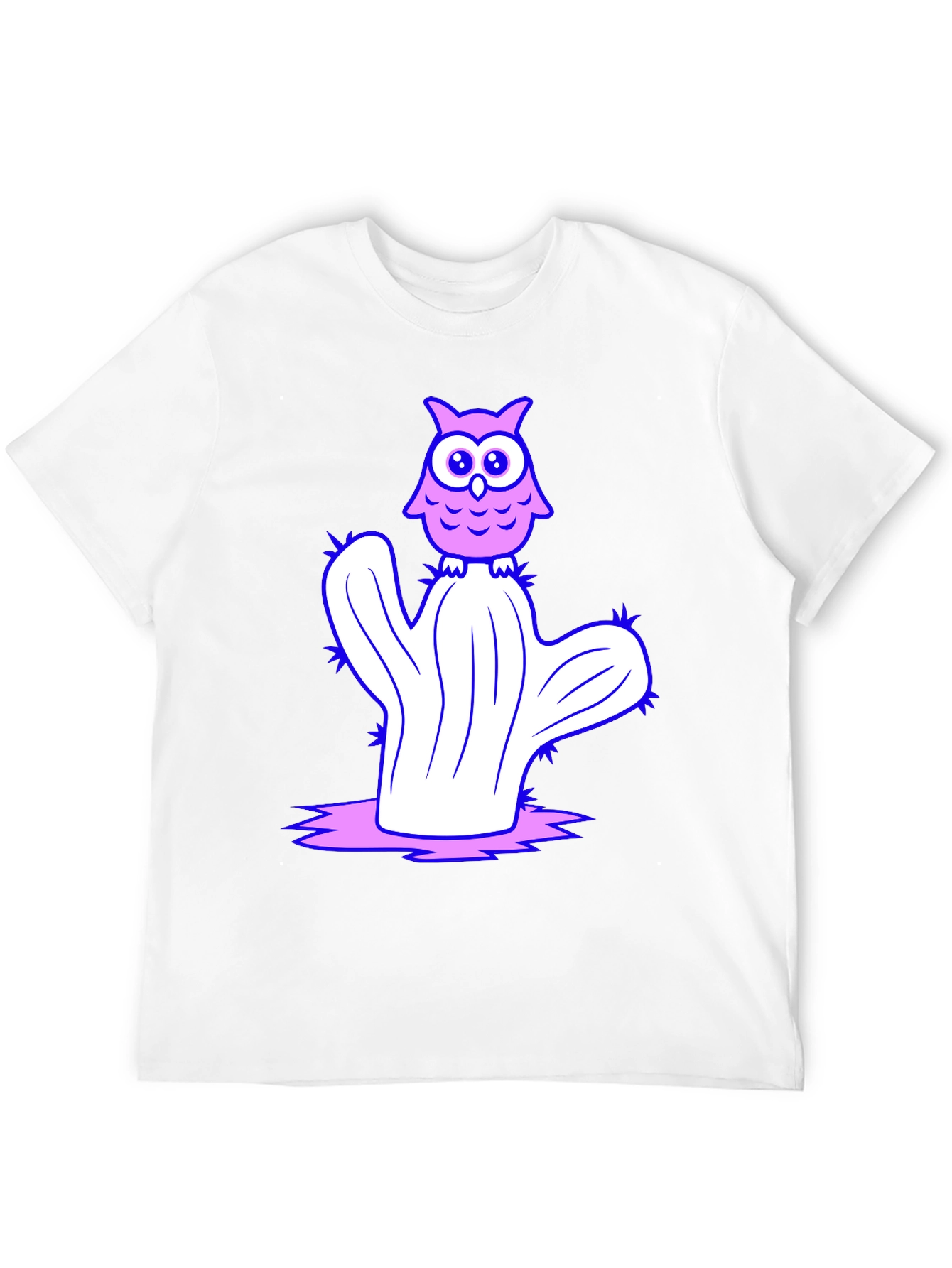 Owl on Cactus Graphic T-Shirt - Black