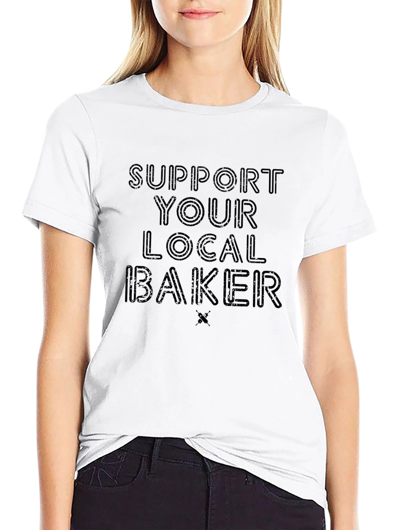 Support Your Local Baker Black Graphic T-Shirt