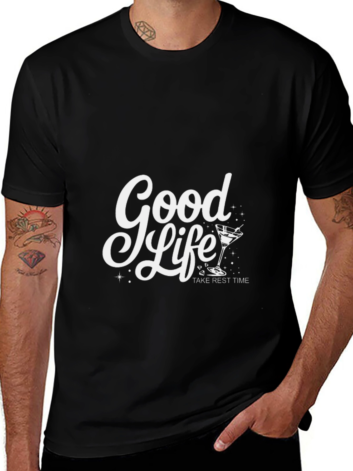 Good Life Take Rest Time Black Graphic Tee