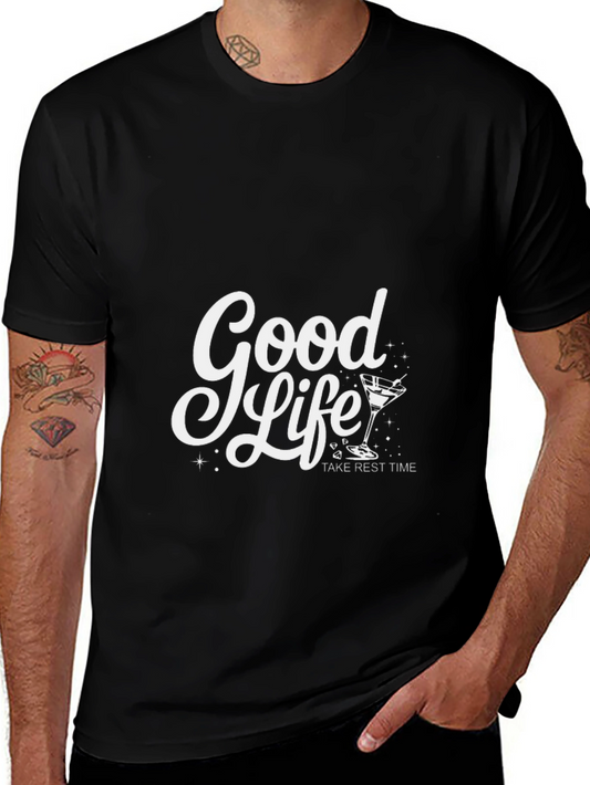 Good Life Take Rest Time Black Graphic Tee