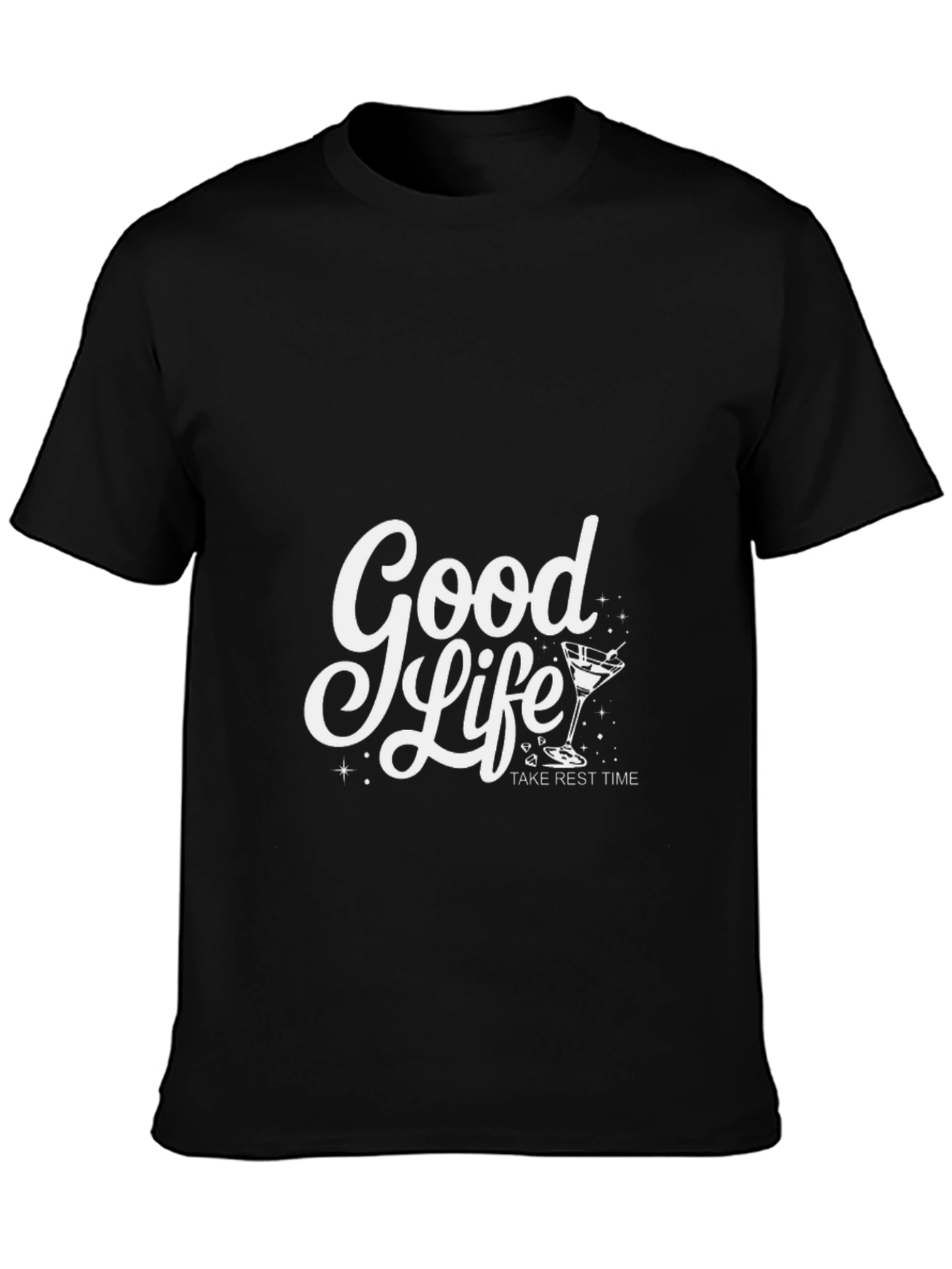 Good Life Take Rest Time Black Graphic Tee