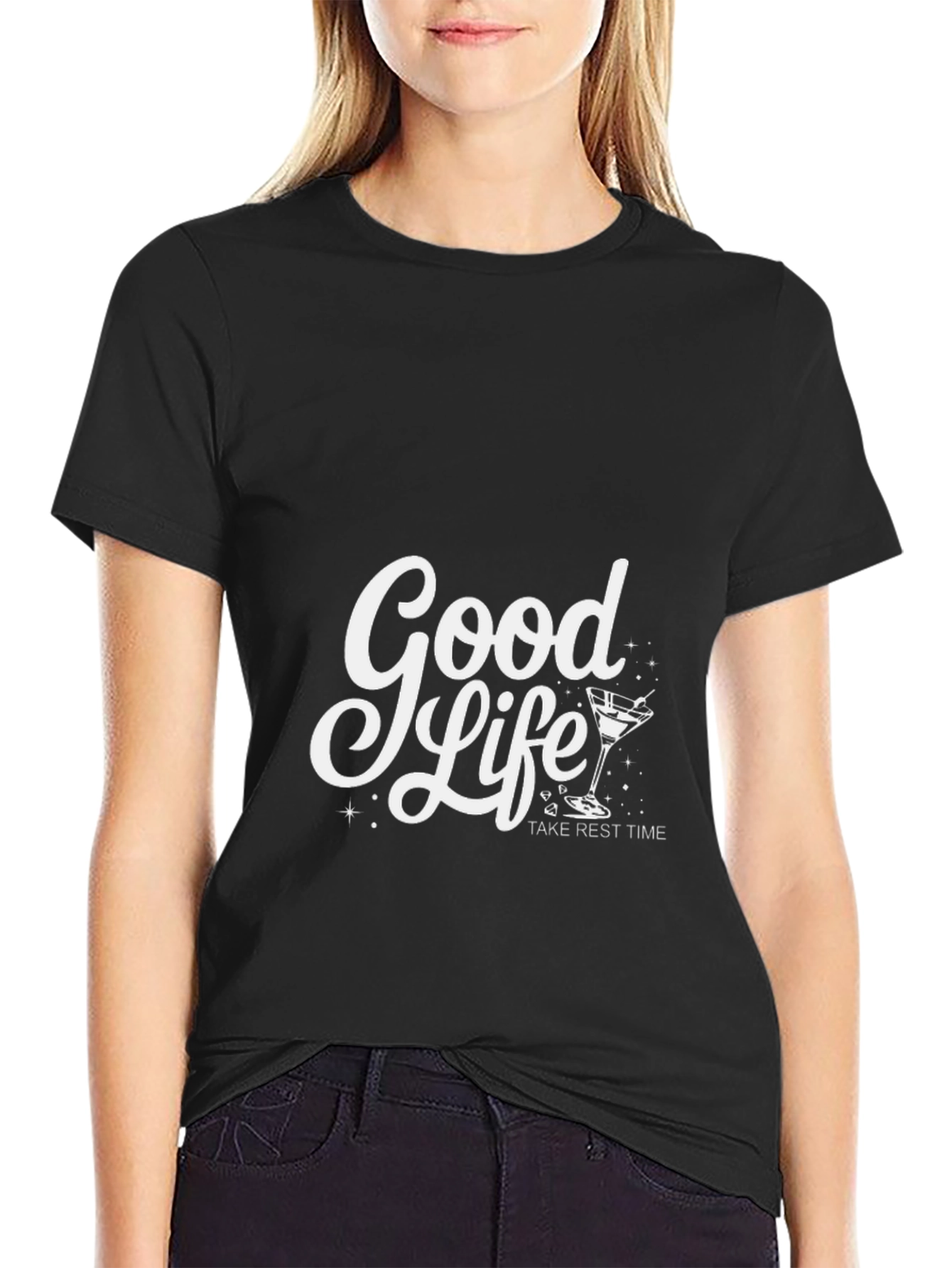 Good Life Take Rest Time Black Graphic Tee