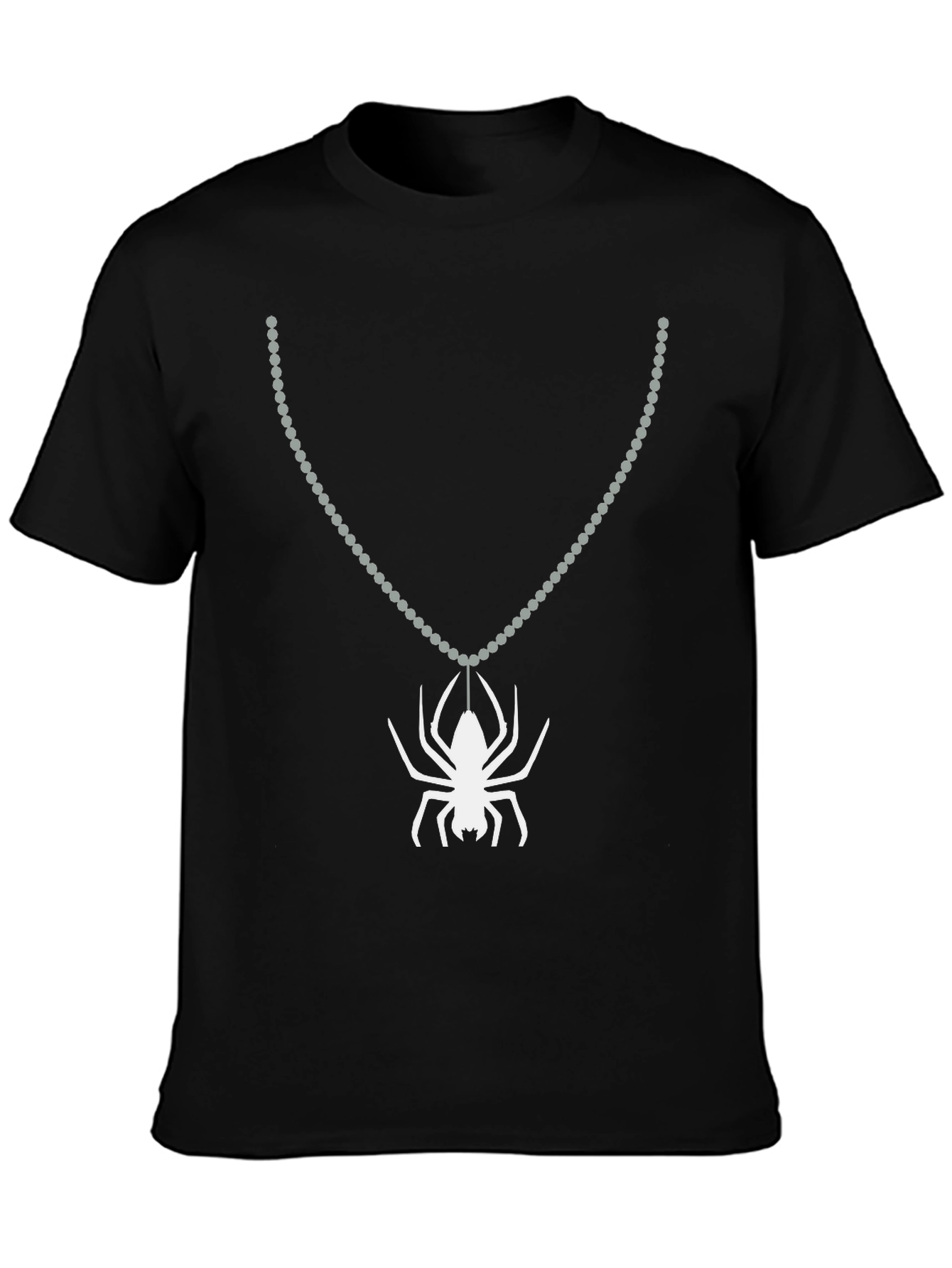 Spider Necklace Graphic Tee - Creepy Cool Style
