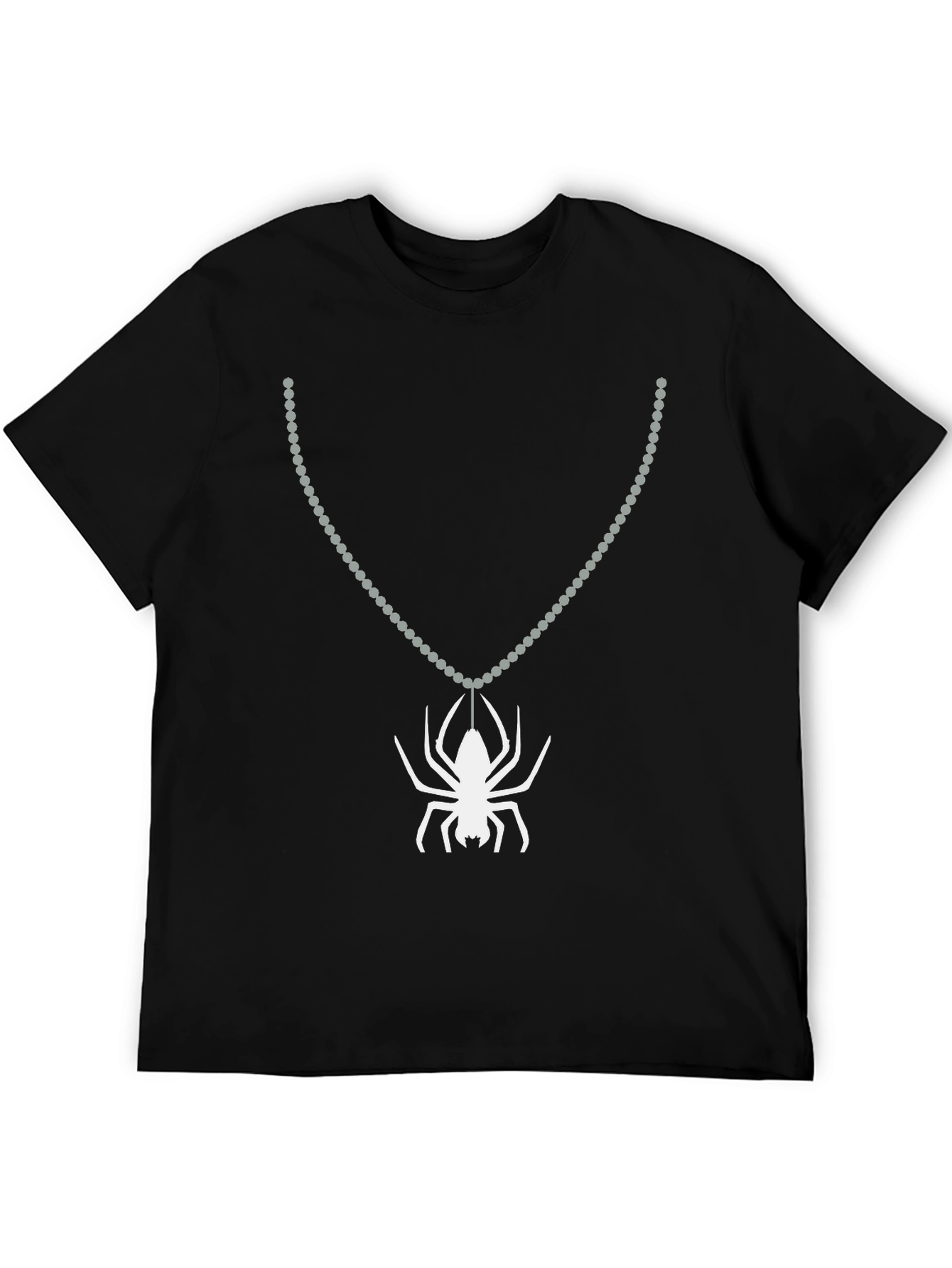 Spider Necklace Graphic Tee - Creepy Cool Style