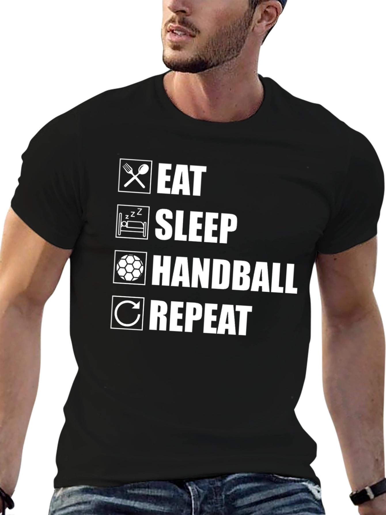Eat Sleep Handball Repeat T-Shirt - Sport Tee