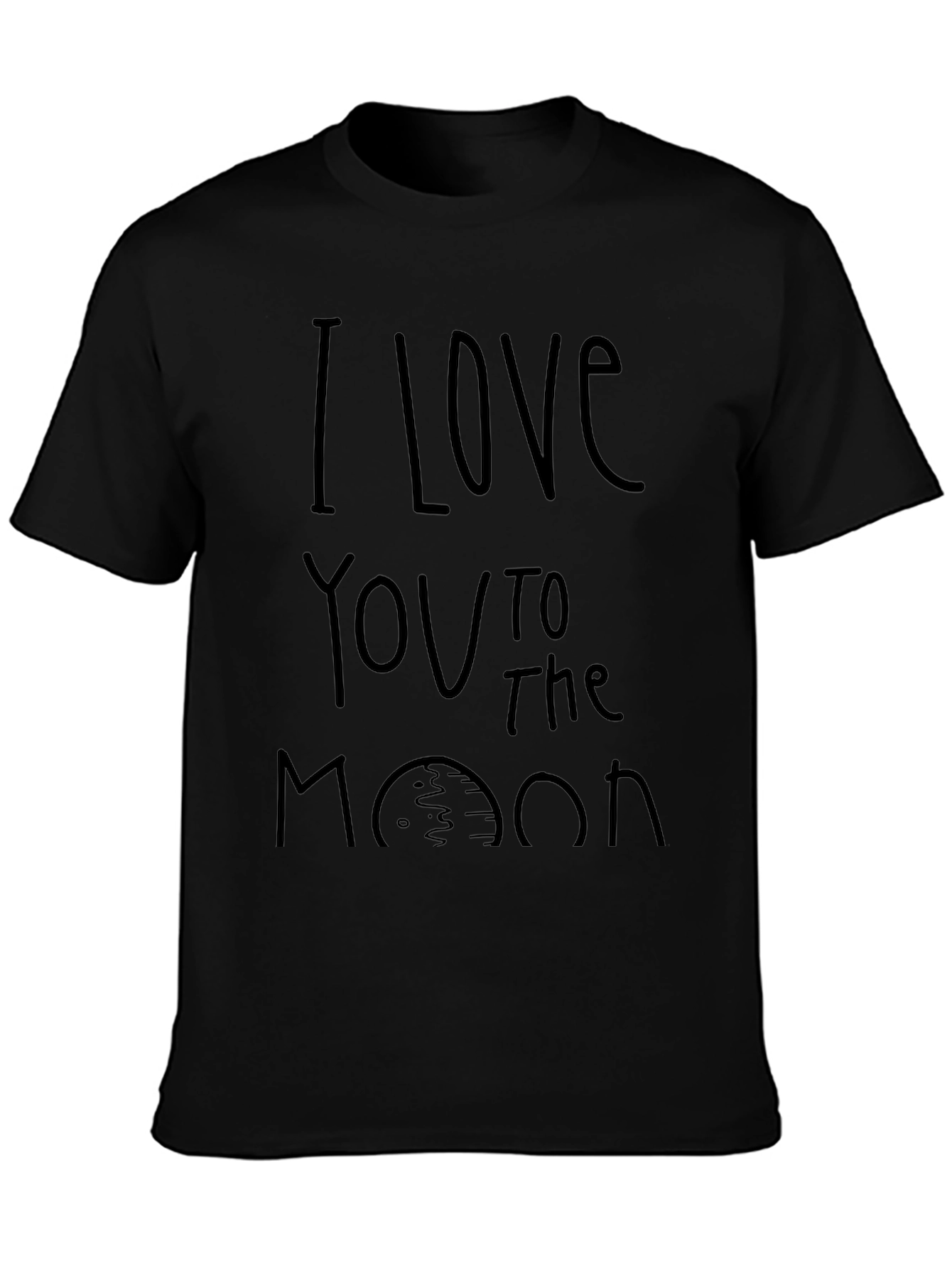 I Love You To The Moon Black Tee