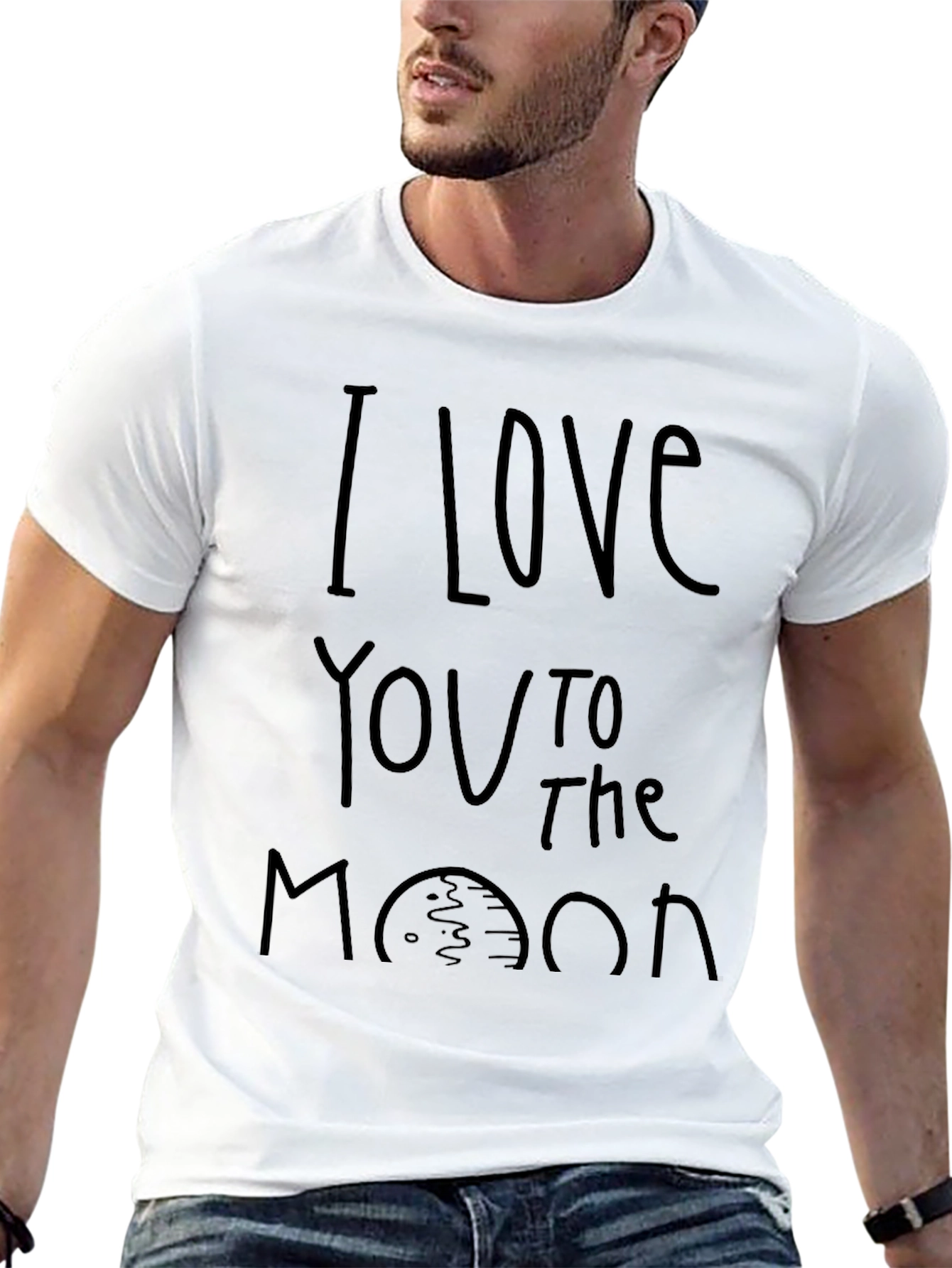 I Love You To The Moon Black Tee
