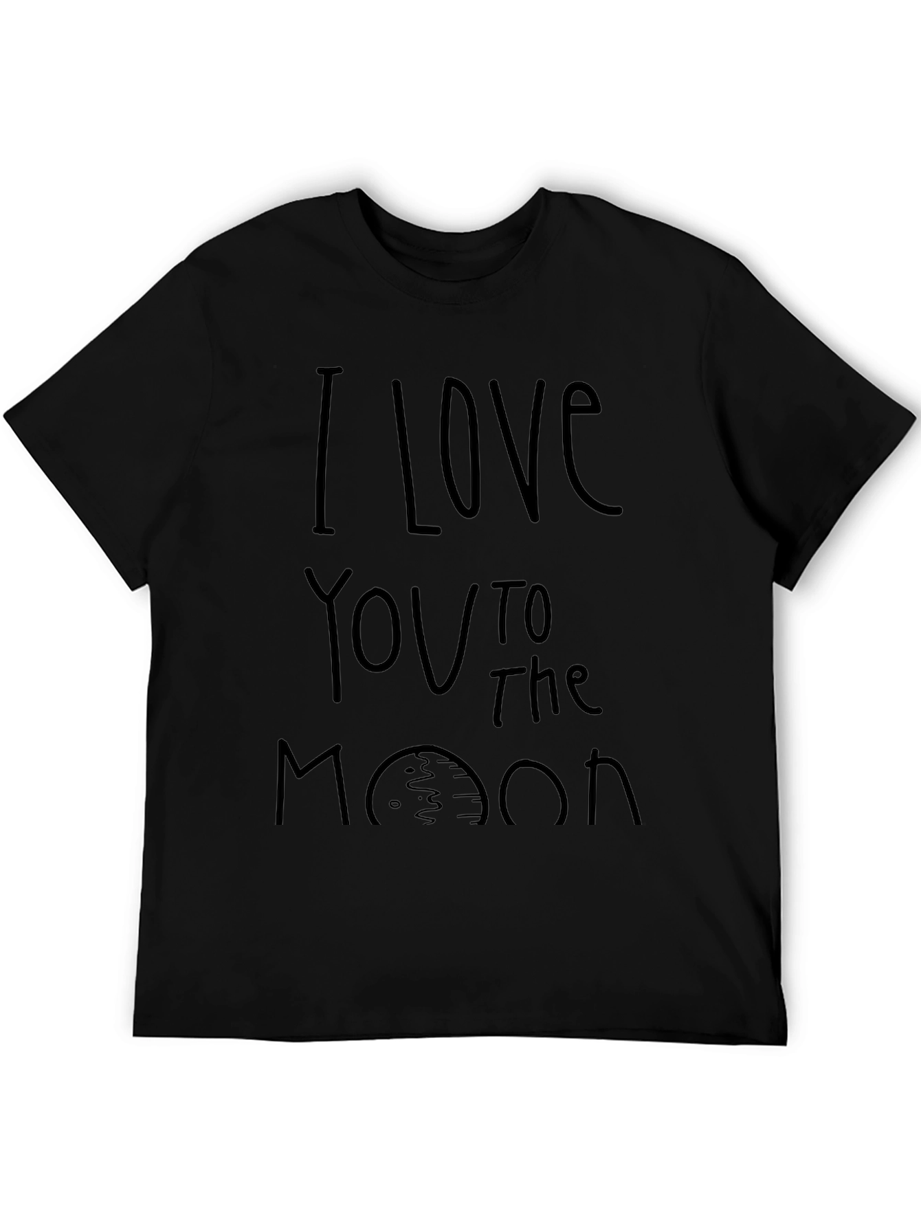 I Love You To The Moon Black Tee