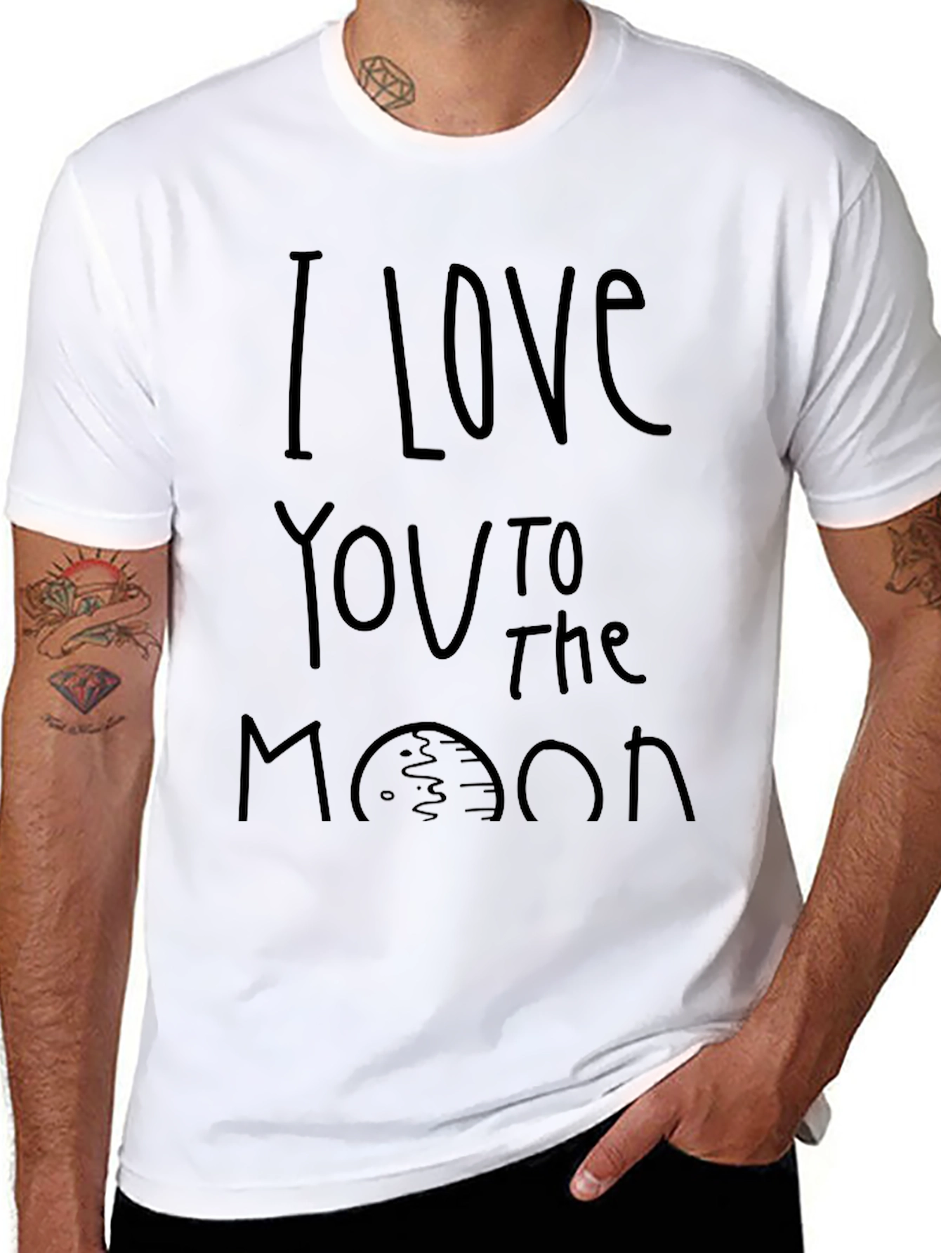 I Love You To The Moon Black Tee