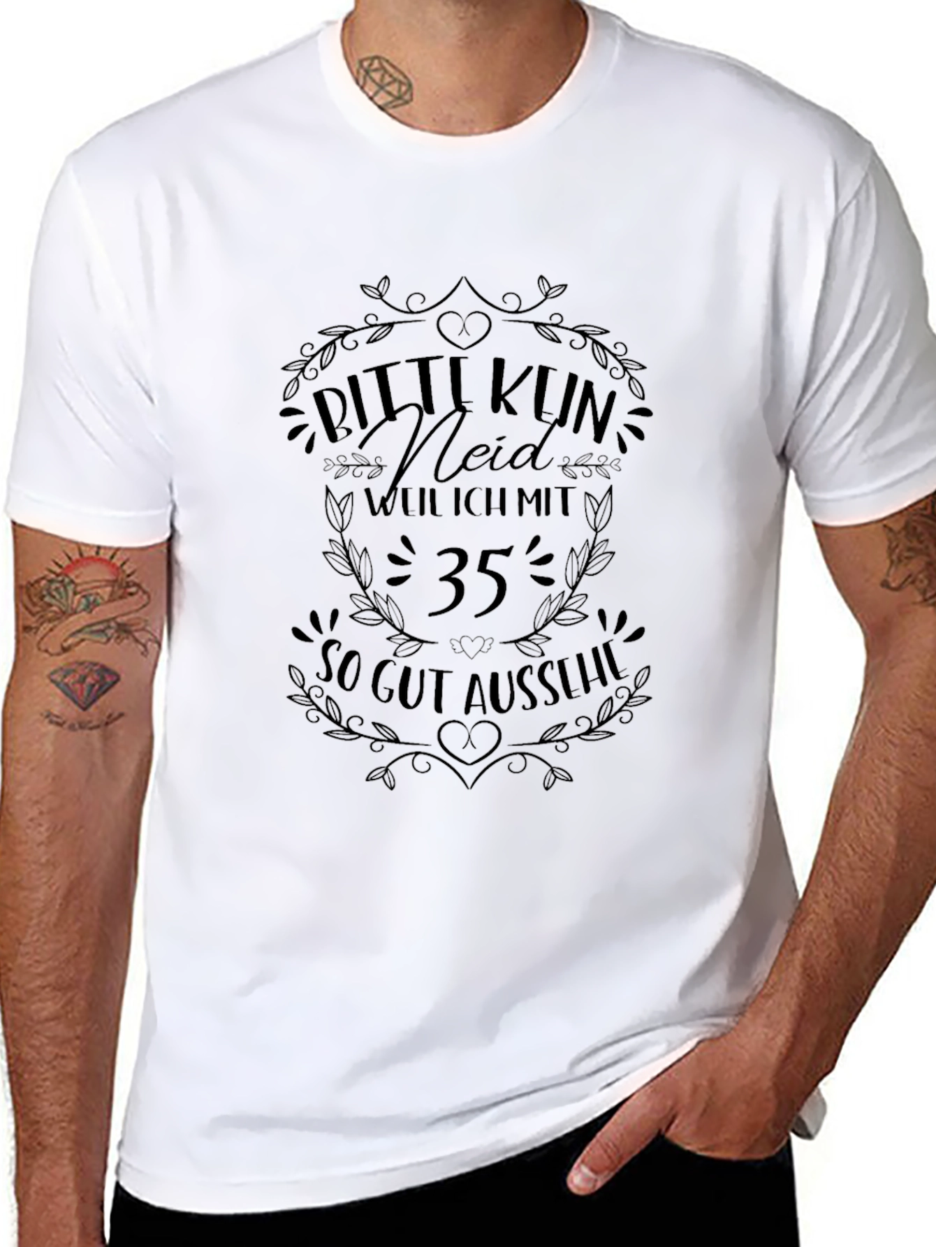 Funny 35th Birthday T-Shirt: Bitte Kun Neid!