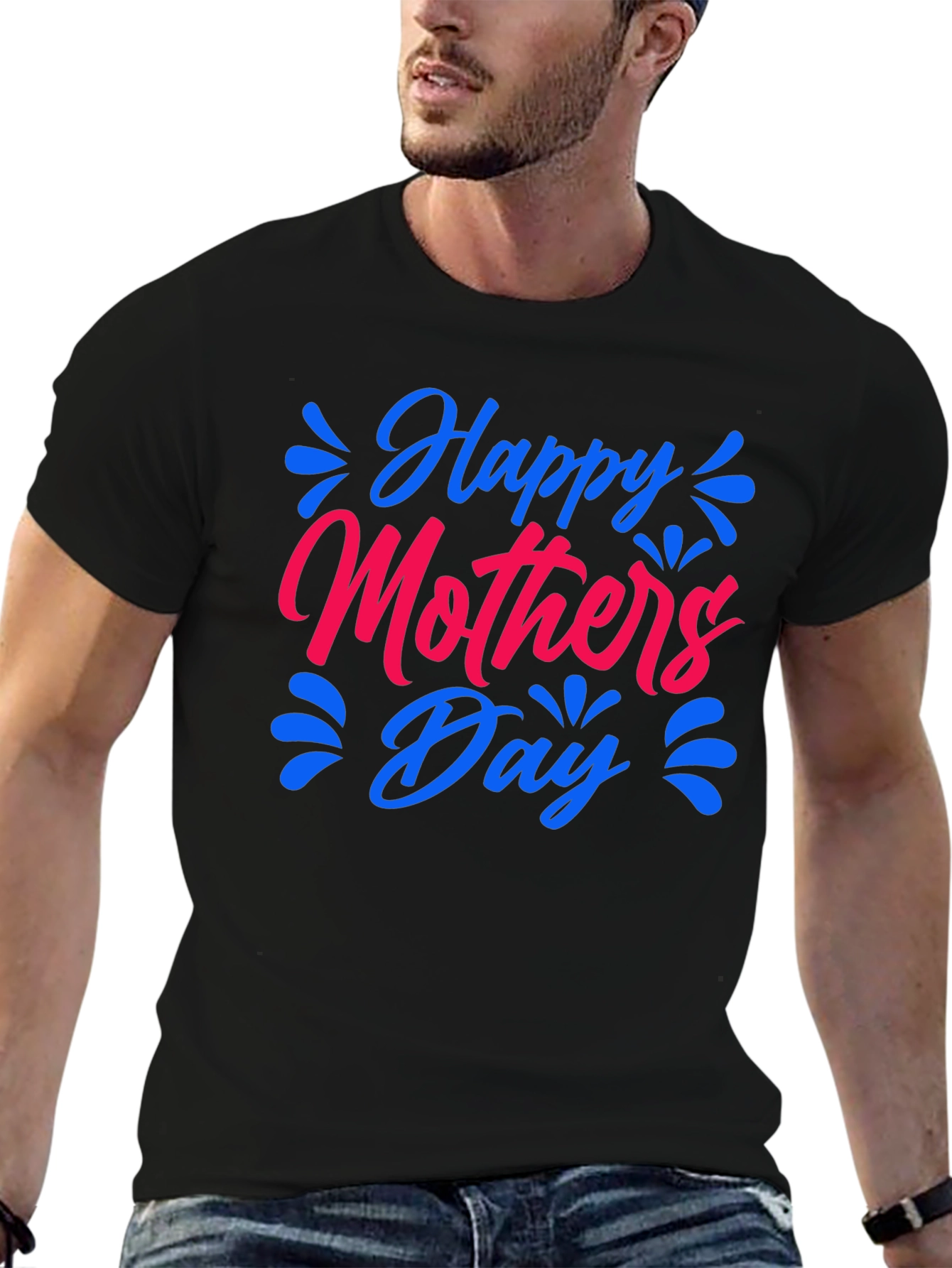 Happy Mothers Day Black T-Shirt