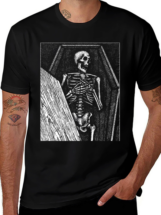 Skeleton Coffin T-Shirt - Unique Graphic Tee