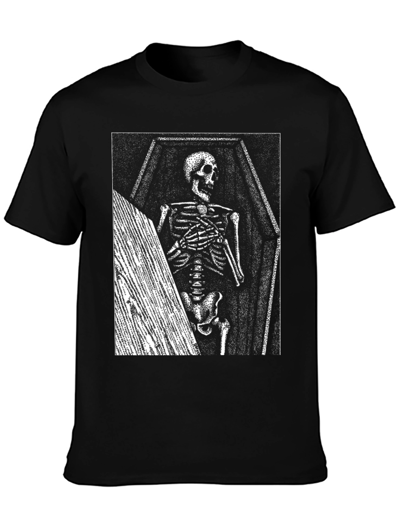 Skeleton Coffin T-Shirt - Unique Graphic Tee