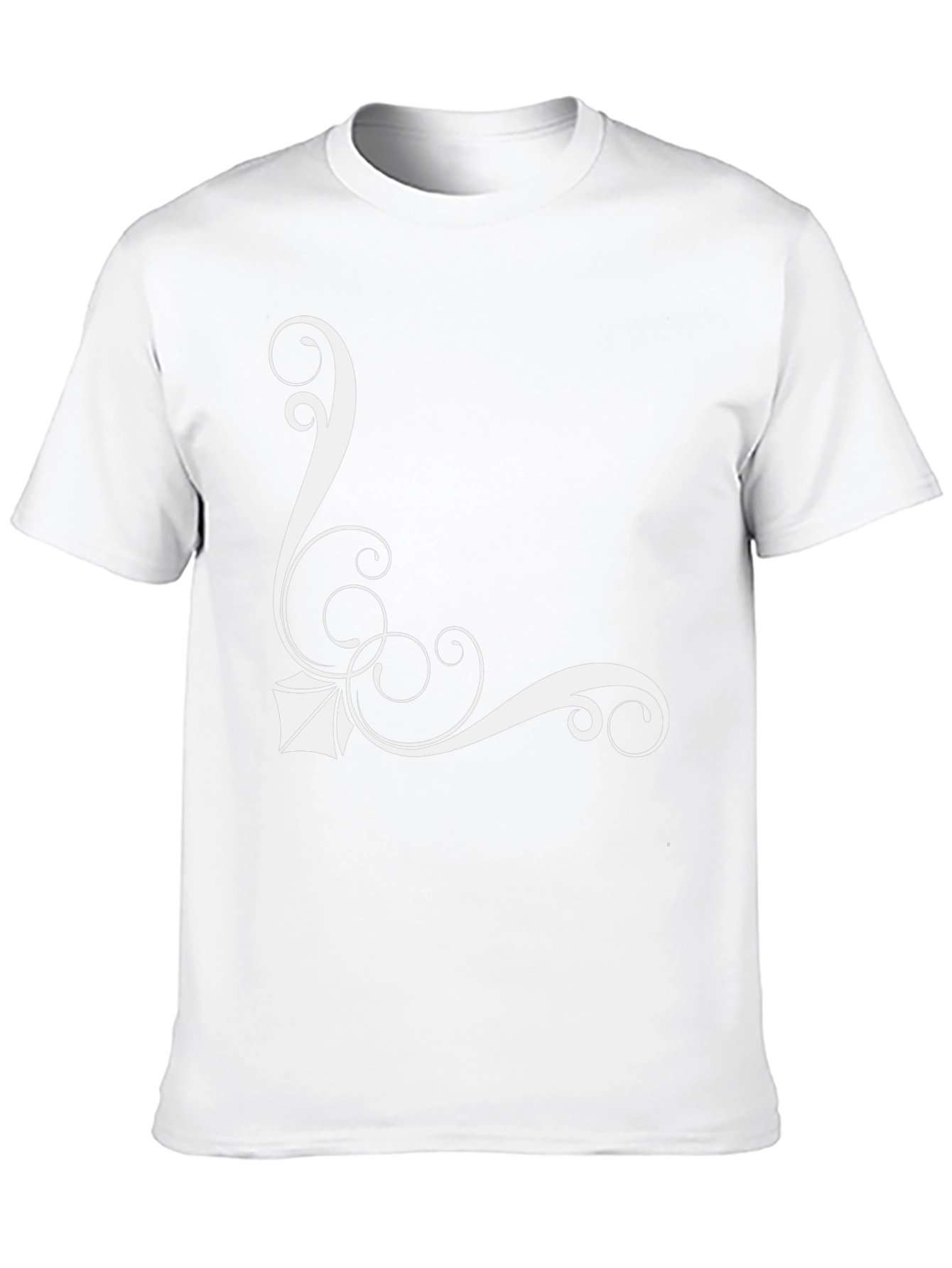Elegant Black T-Shirt with White Floral Design