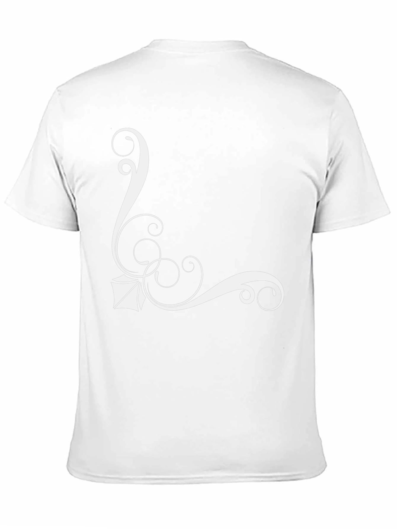 Elegant Black T-Shirt with White Floral Design