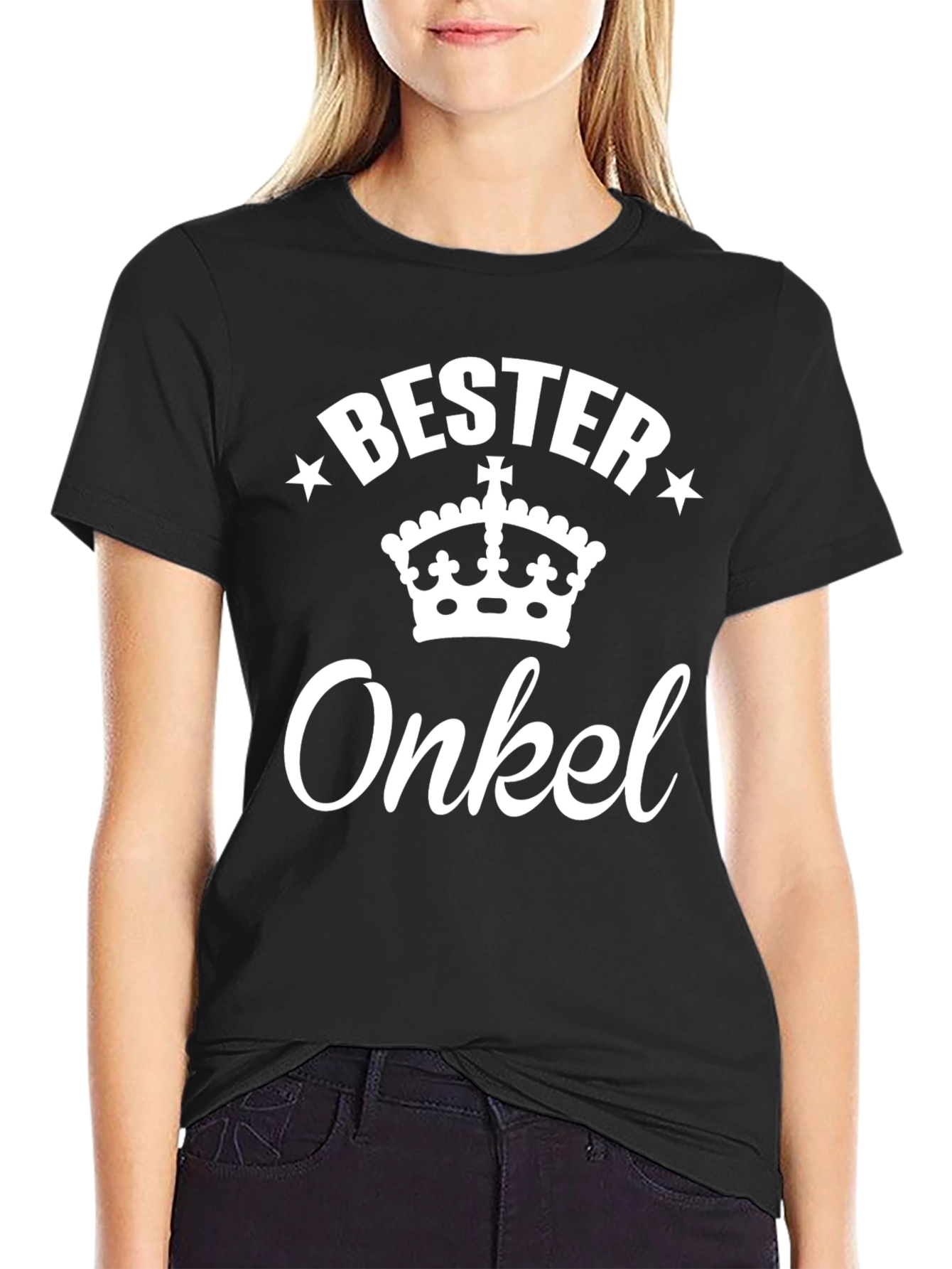 Bester Onkel Crown Graphic Black T-Shirt
