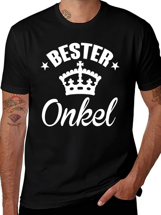 Bester Onkel Crown Graphic Black T-Shirt
