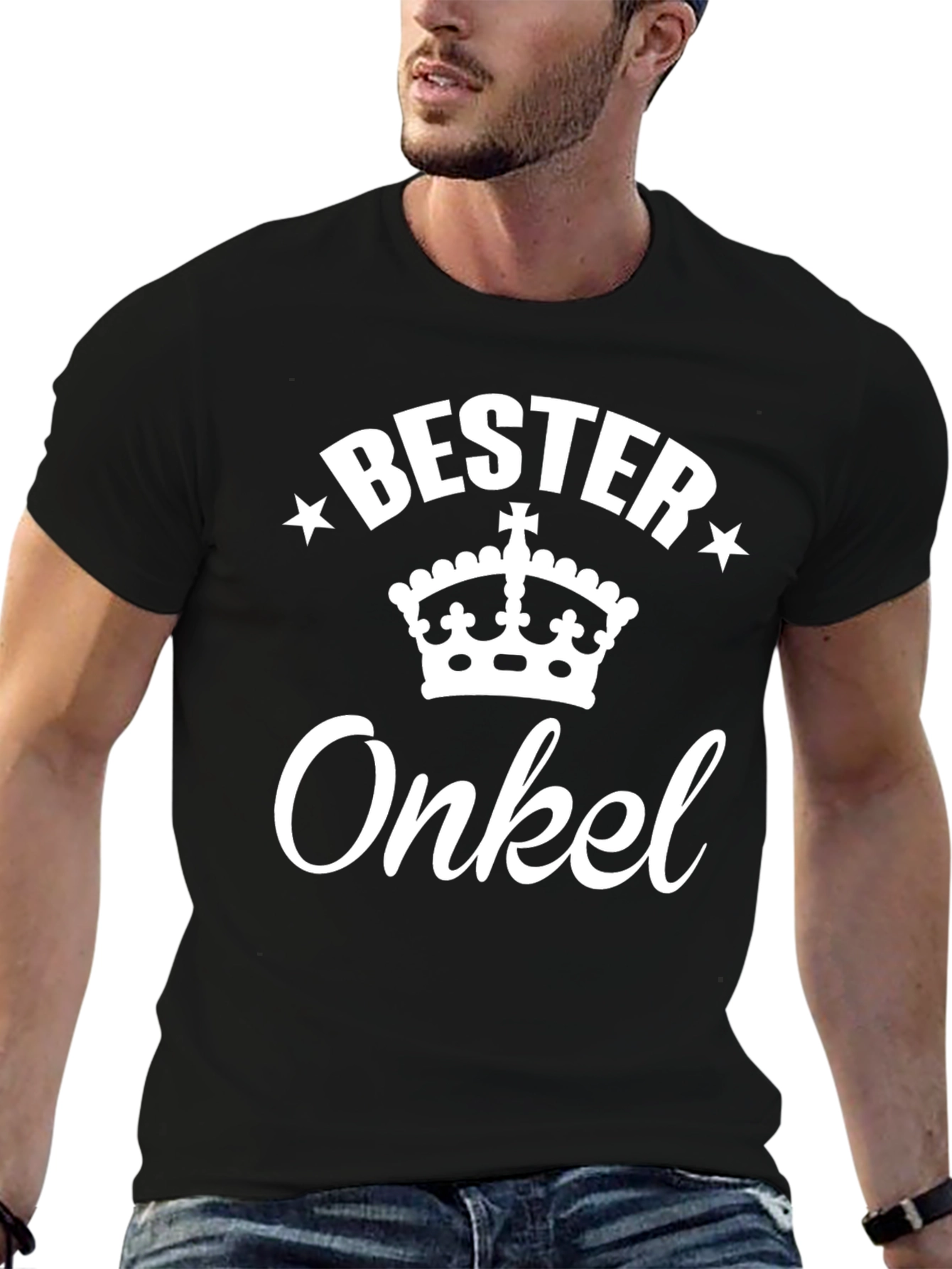 Bester Onkel Crown Graphic Black T-Shirt