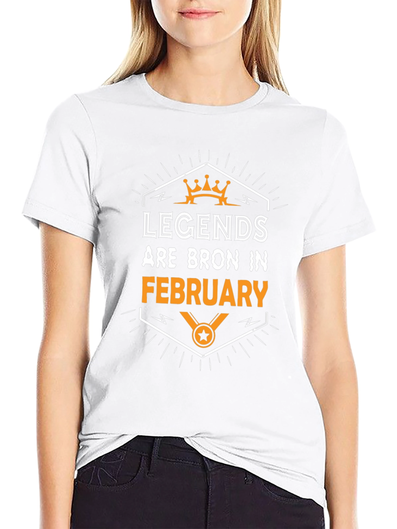 Legends Are Born in February Black T-Shirt