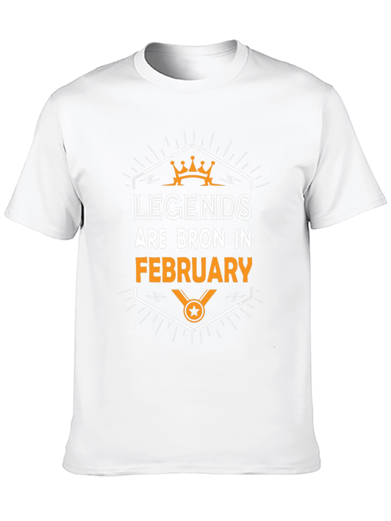 Legends Are Born in February Black T-Shirt